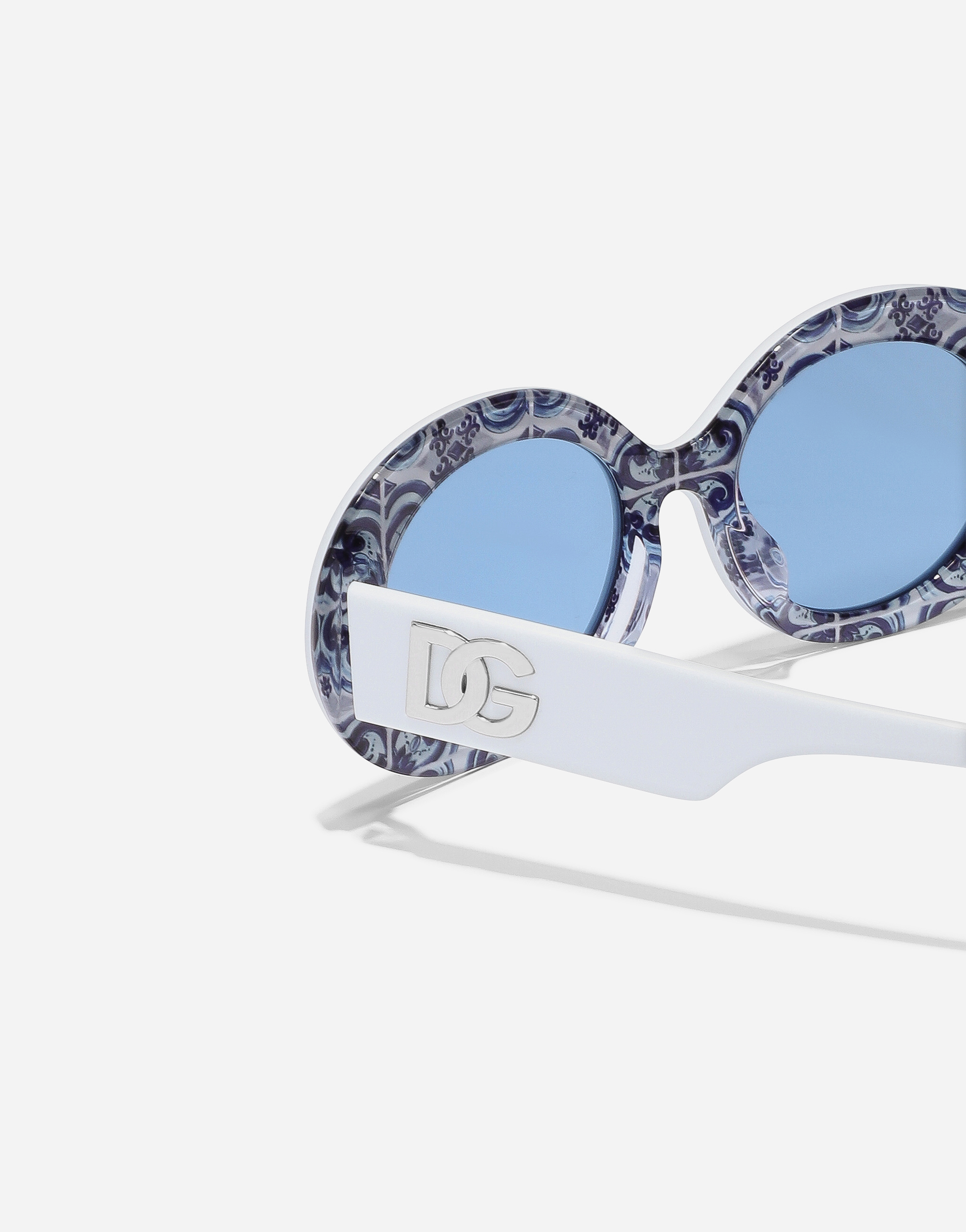 Shop Dolce & Gabbana Dg Logo Sunglasses In White