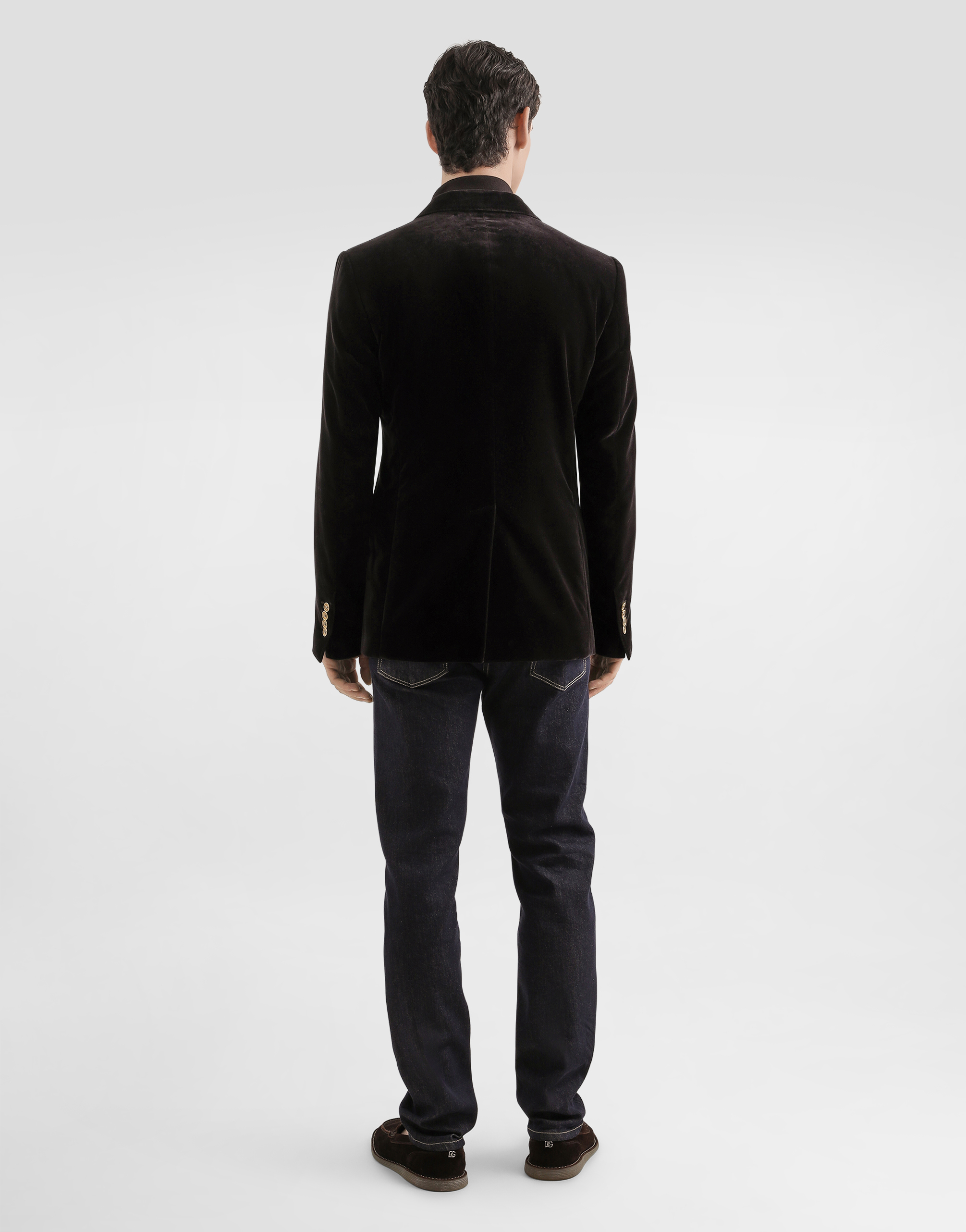 Dolce & Gabbana Long-sleeve Polo Shirt In Brown