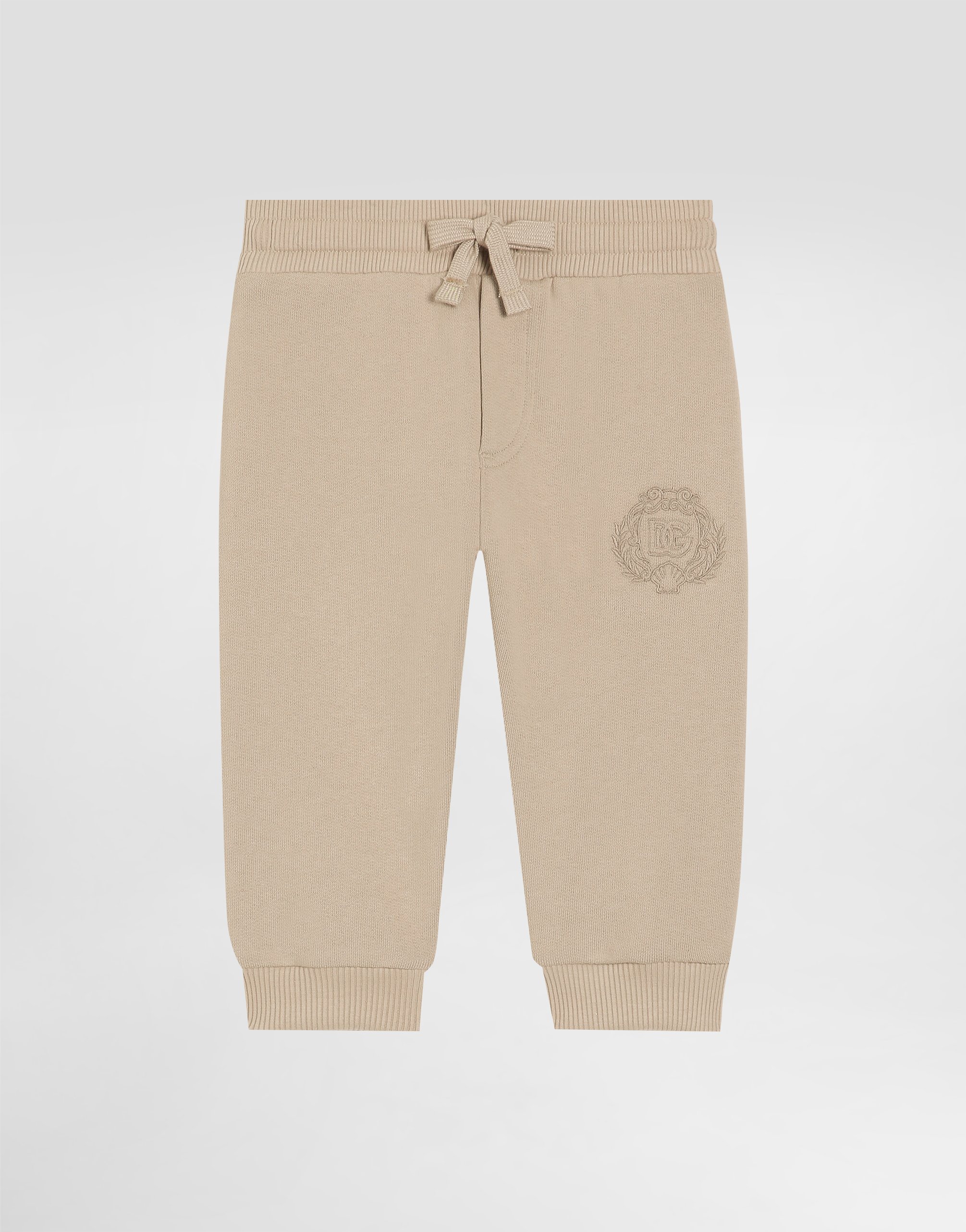 Fleece trousers with Dolce&Gabbana embroidery