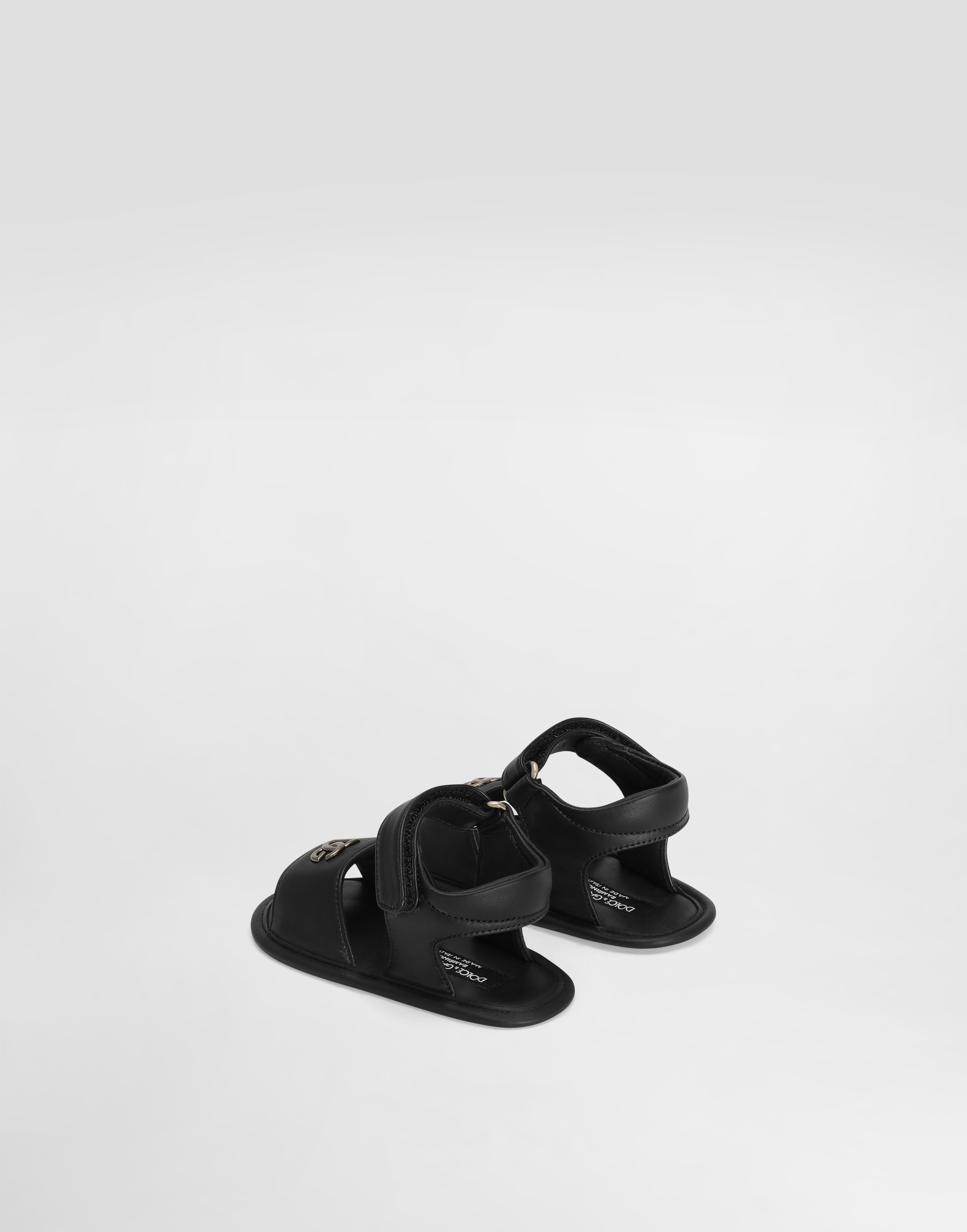  Dolce & Gabbana Dolce & Gabbana Lambskin Nappa Sandals With Dg Logo - Woman Newborn Girls' Shoes (16-20) Blue Leather 17 