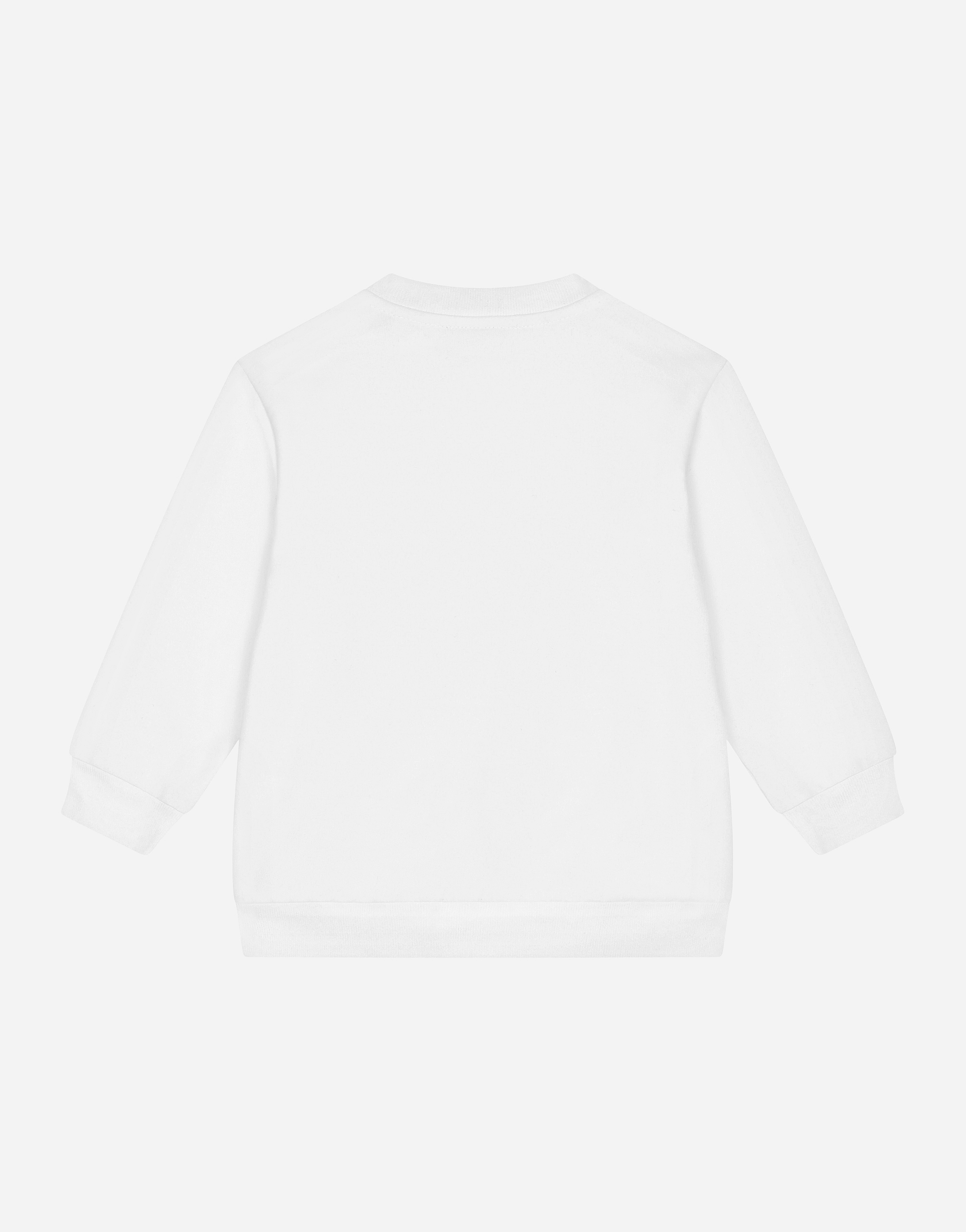 DOLCE & GABBANA LONG-SLEEVED JERSEY DRESS WITH MAJOLICA PATCH