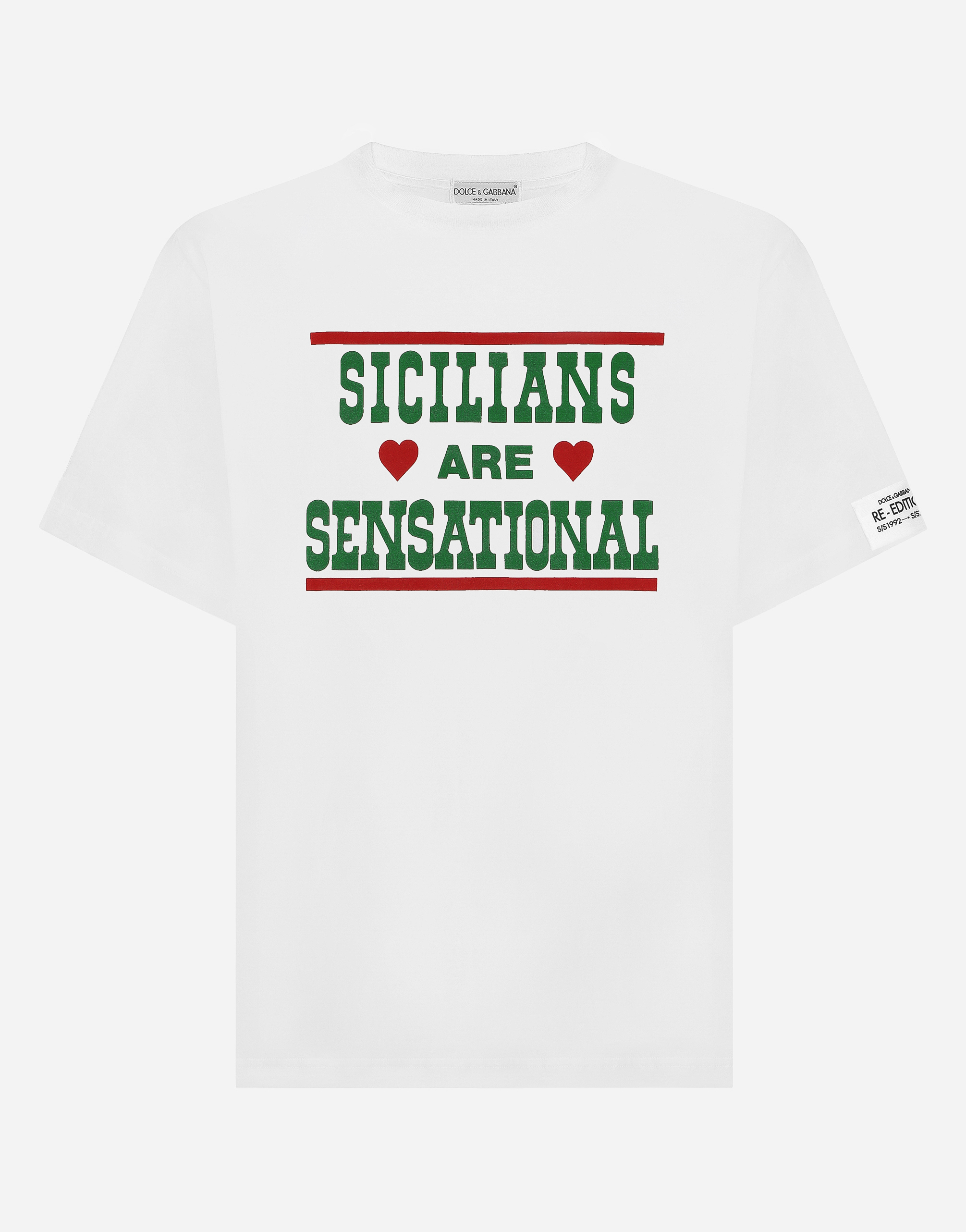 DOLCE & GABBANA COTTON ROUND-NECK T-SHIRT WITH PRINT