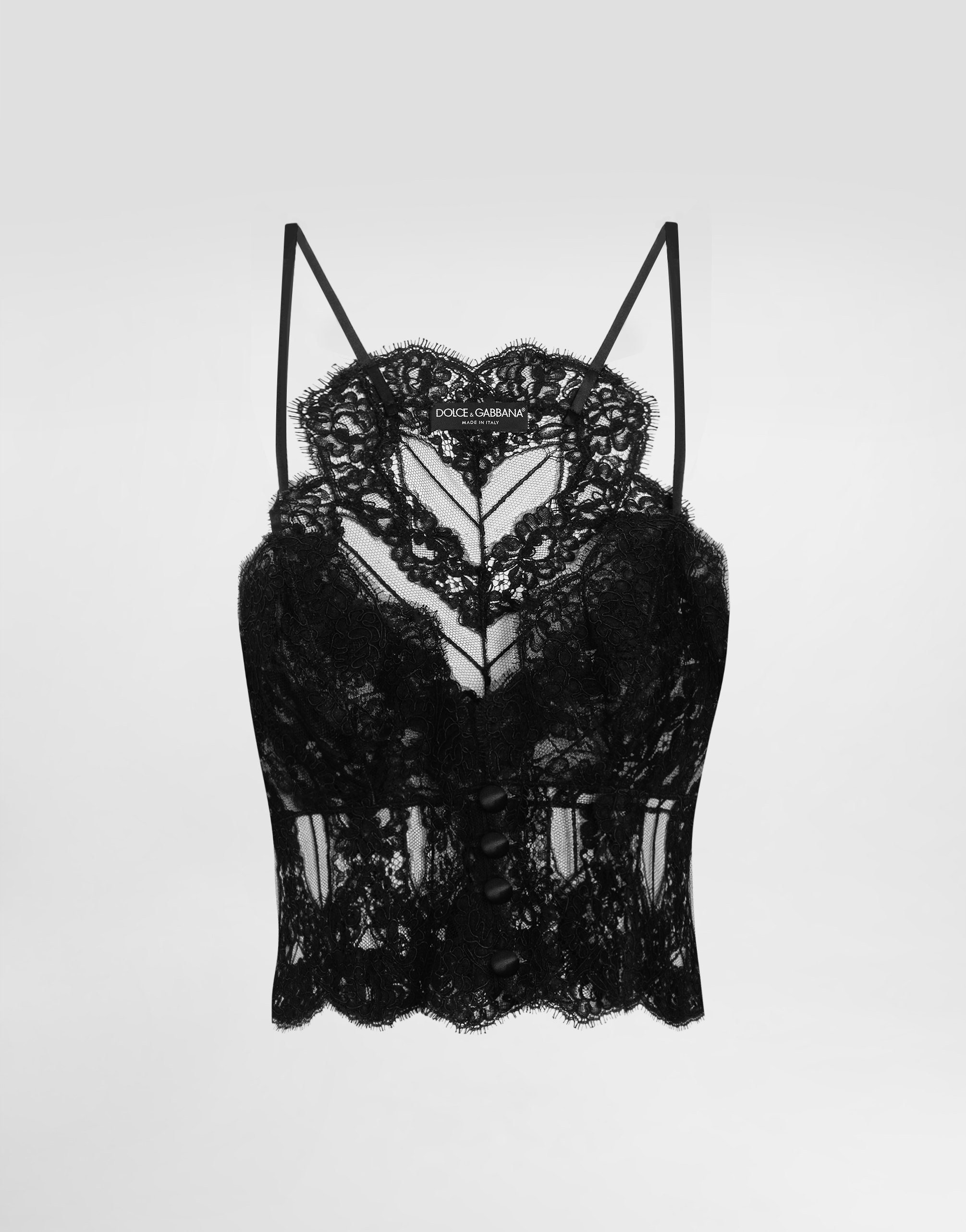 【新品未使用】DOLCE&GABBANA UNDERWEAR インナー黒レース Lace top in Black for Women | Dolce&Gabbana® US