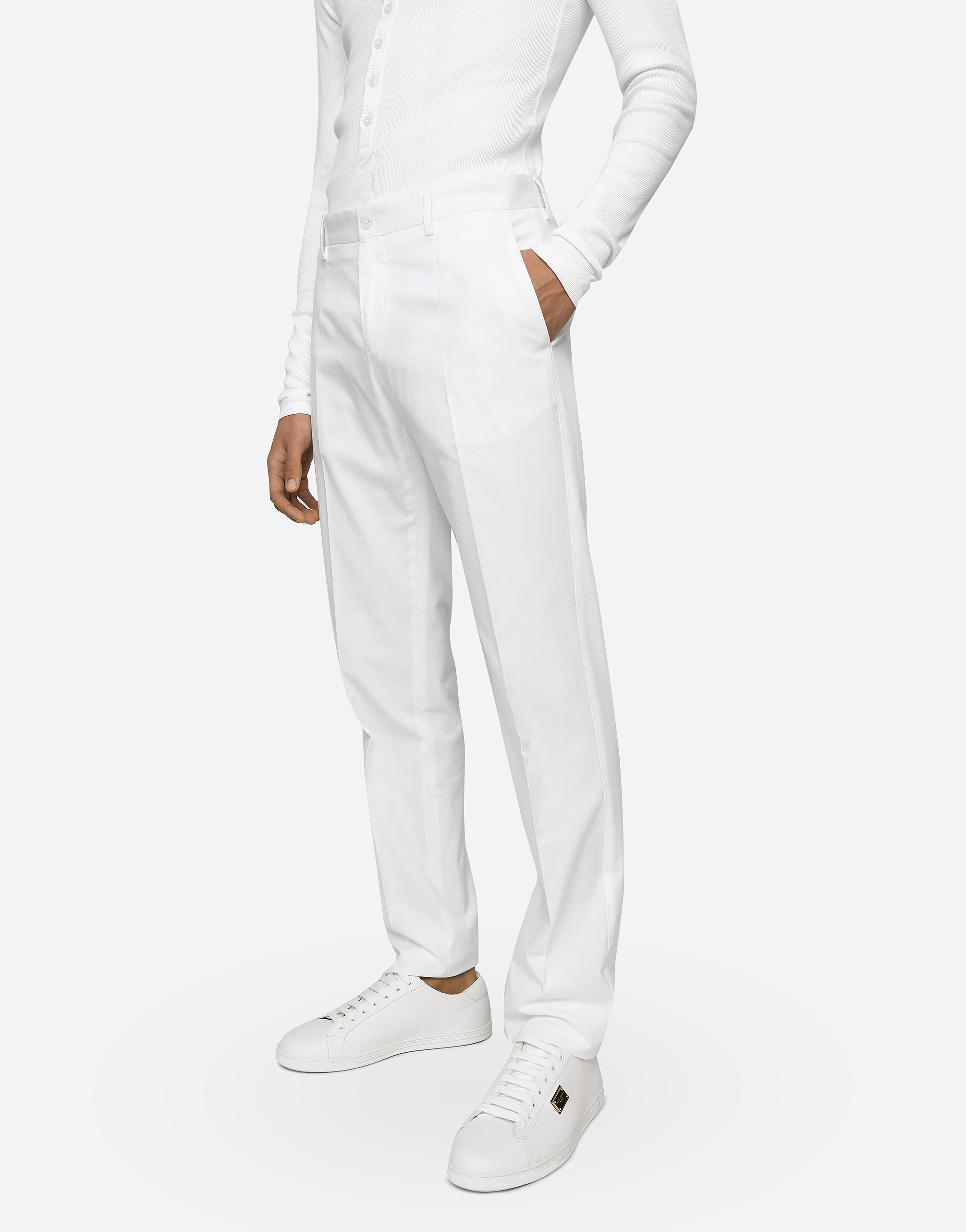 DOLCE & GABBANA COTTON GABARDINE PANTS