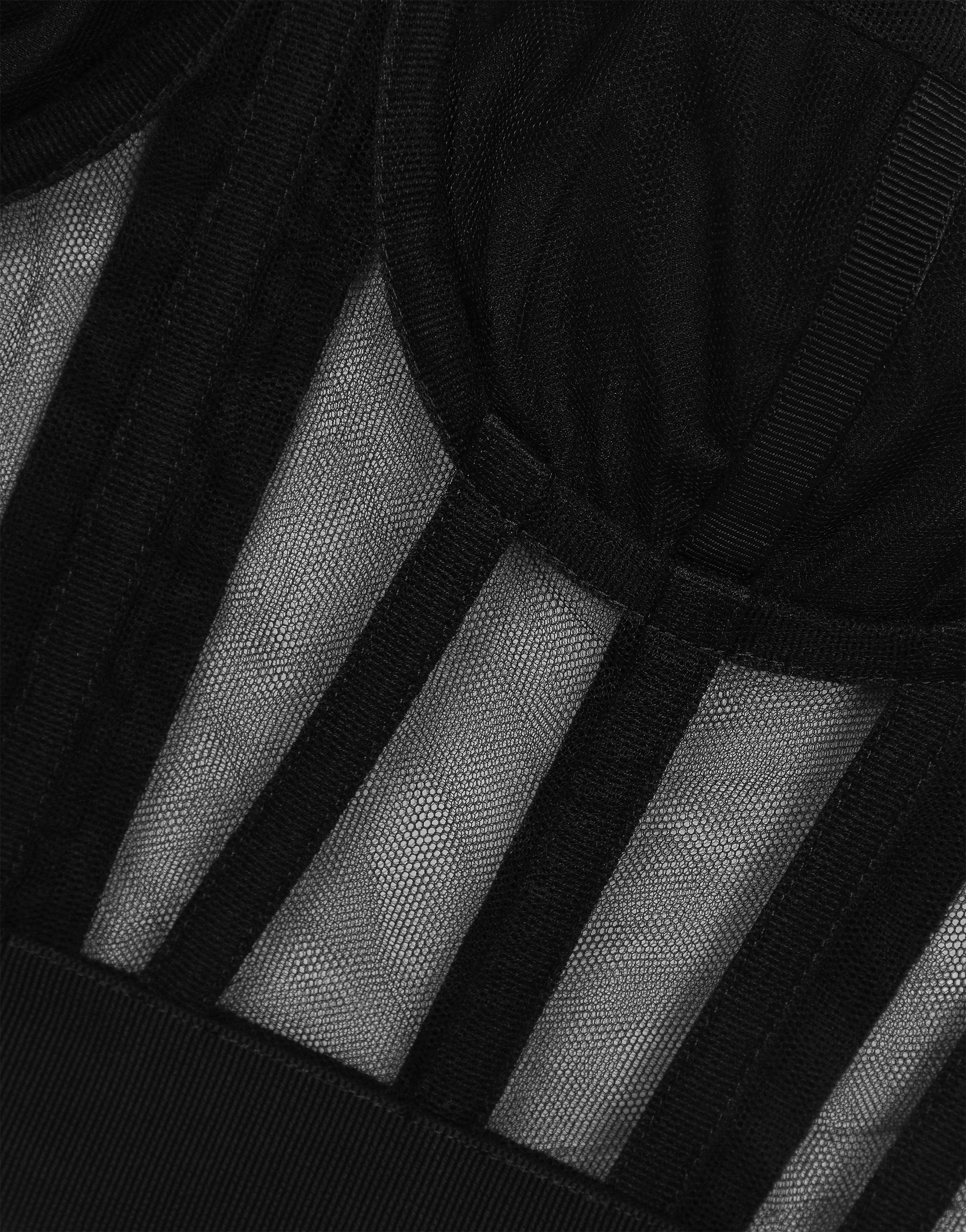 Tulle bustier top with boning