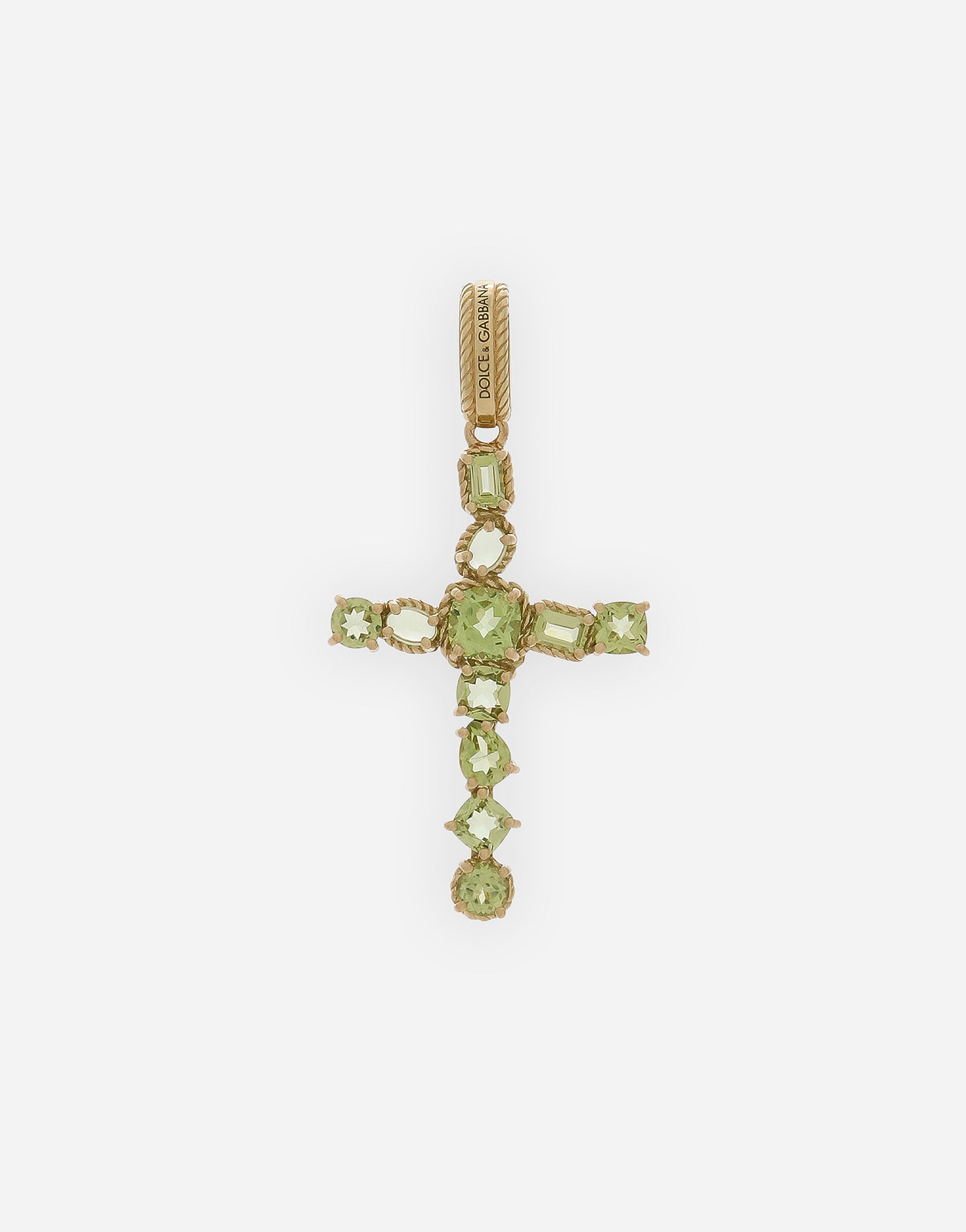 Dolce & Gabbana Anna Charm In Yellow Gold 18kt And Peridots In ゴールド