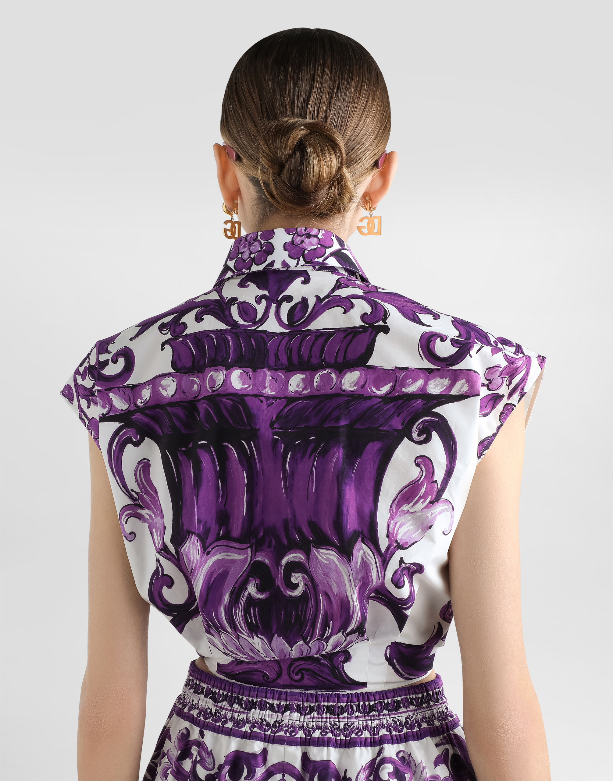 Dolce & Gabbana Cotton Shirt With Maiolica Print