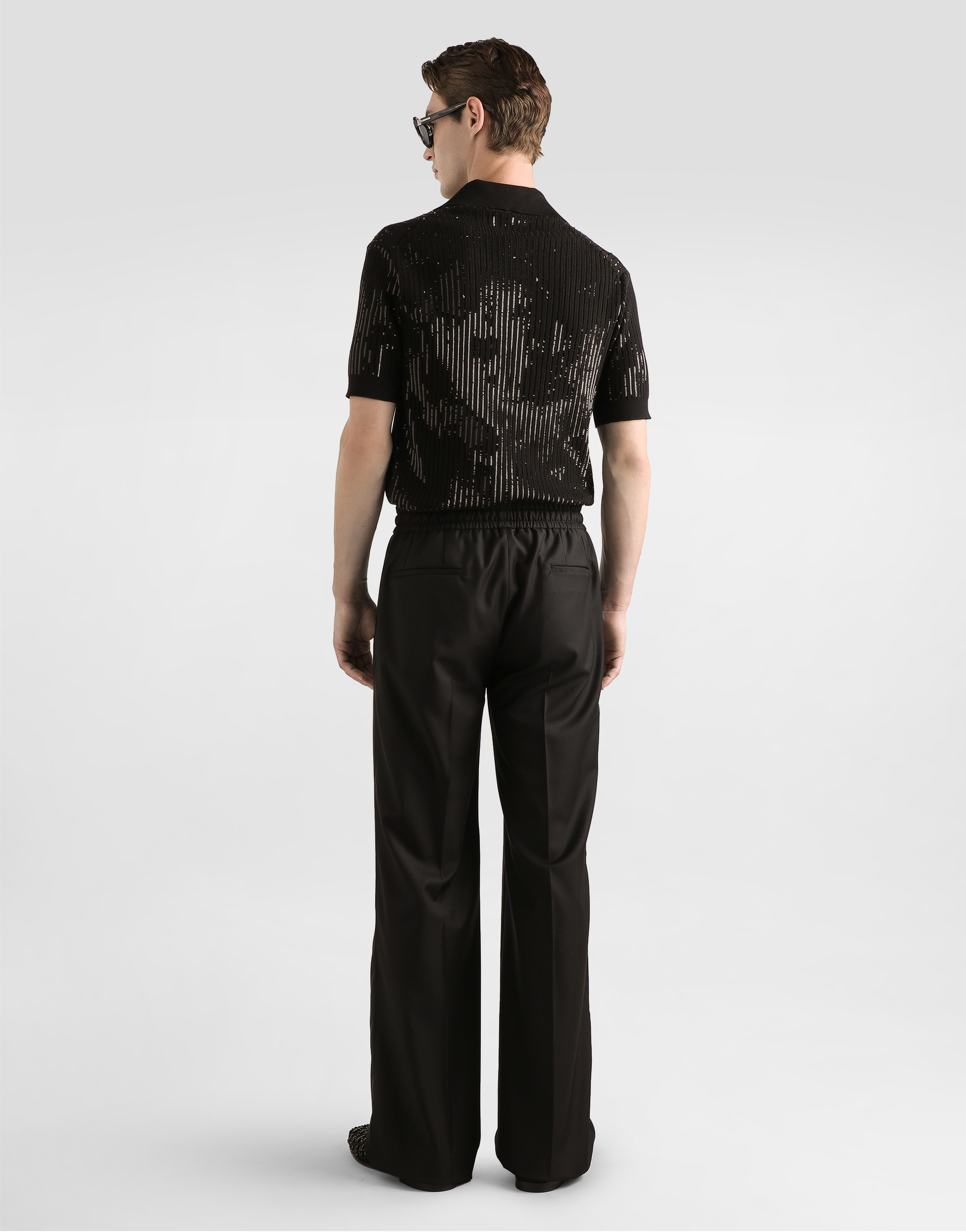  Dolce & Gabbana Wool And Silk Polo Shirt - Mann Strickwaren Schwarz 46 