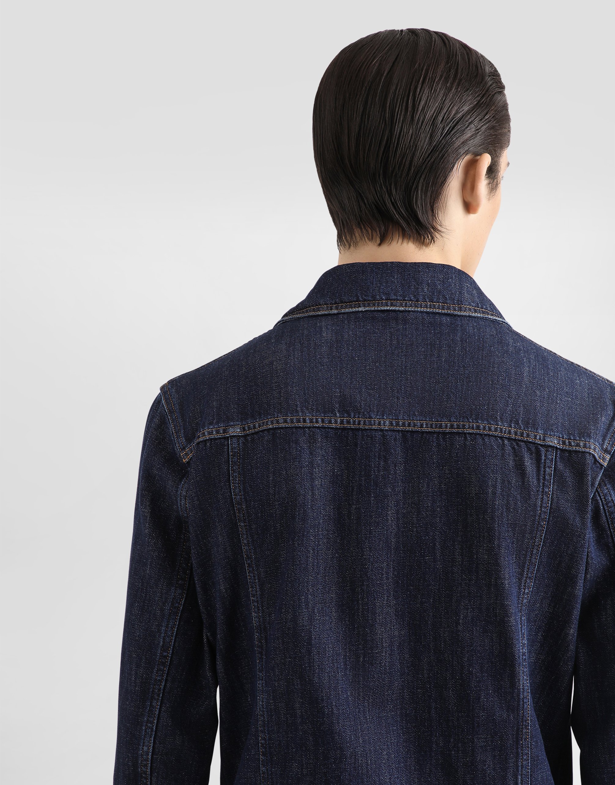 Dolce & Gabbana Cotton Denim Jacket With Bejeweled Detailing In Multicolor