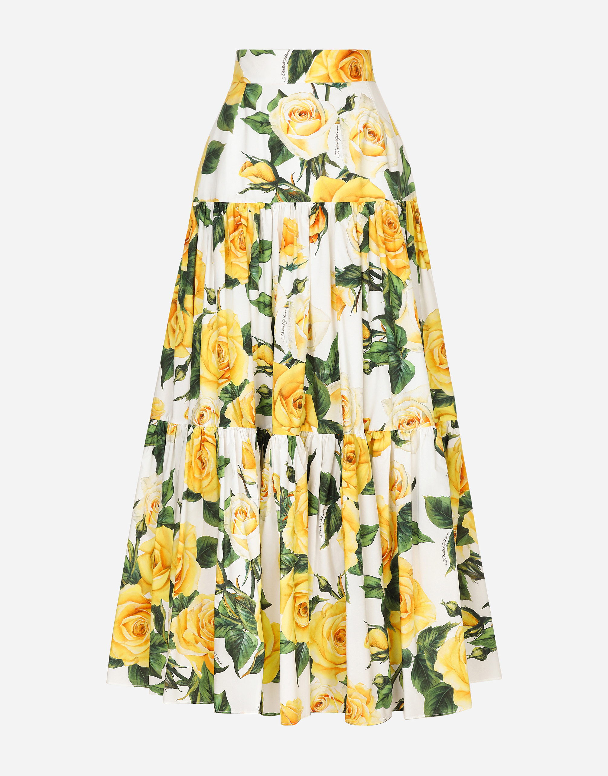 Dolce & Gabbana Rose-print Sequin-embellished Skirt In Print