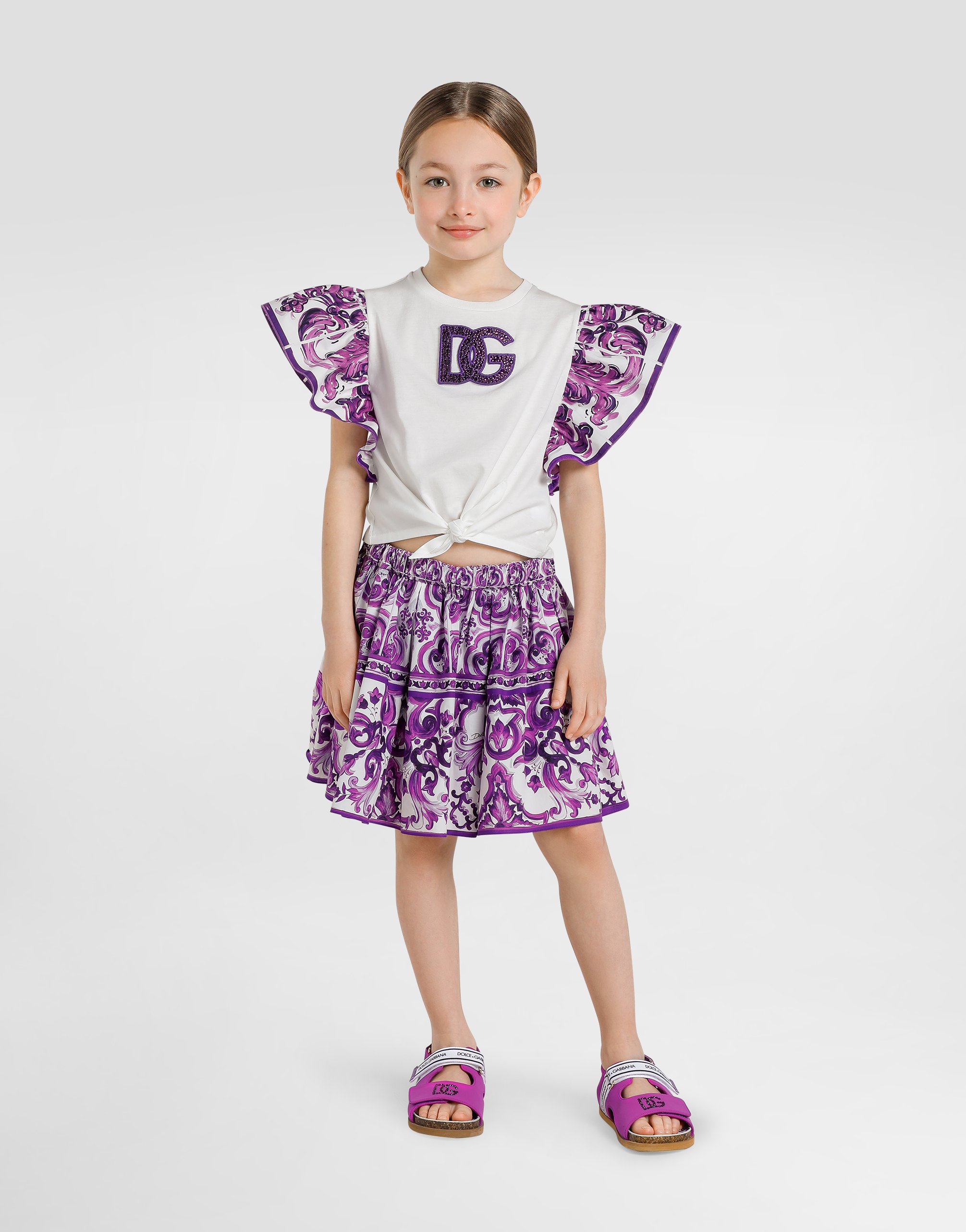 Dolce & Gabbana Graphic-print Cotton Skirt