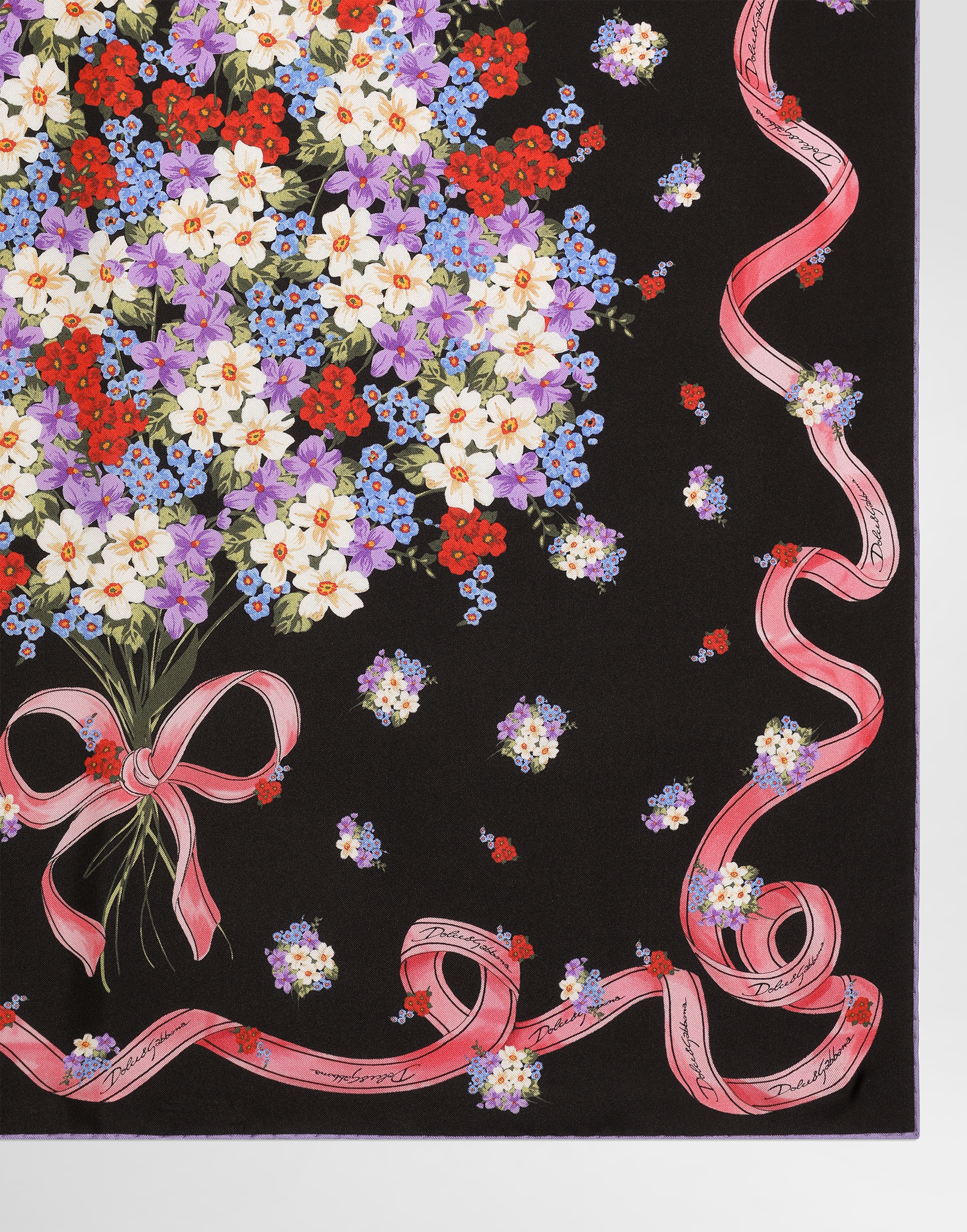  Dolce & Gabbana Tuch 70 X 70 Aus Seidentwill Mit Blümchen-print - Frau Schals Und Tücher Mehrfarbig Onesize 