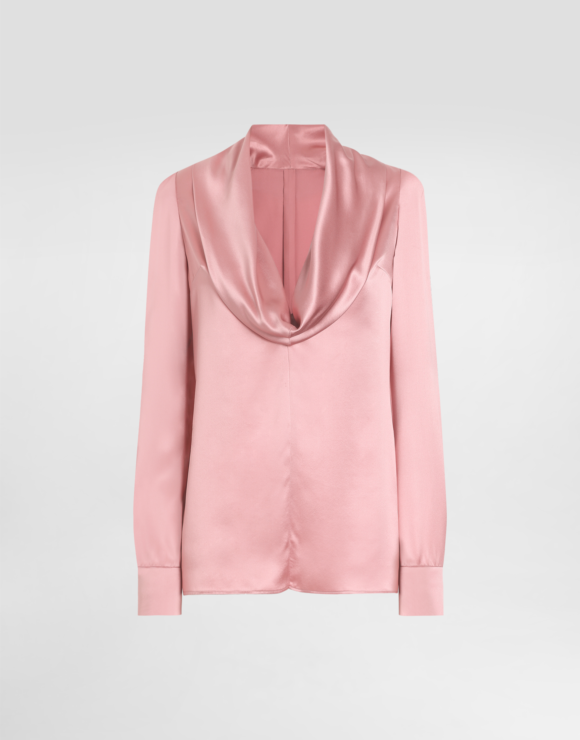 Dolce & Gabbana Blush Pink Silk Blouse With A Soft Neckline