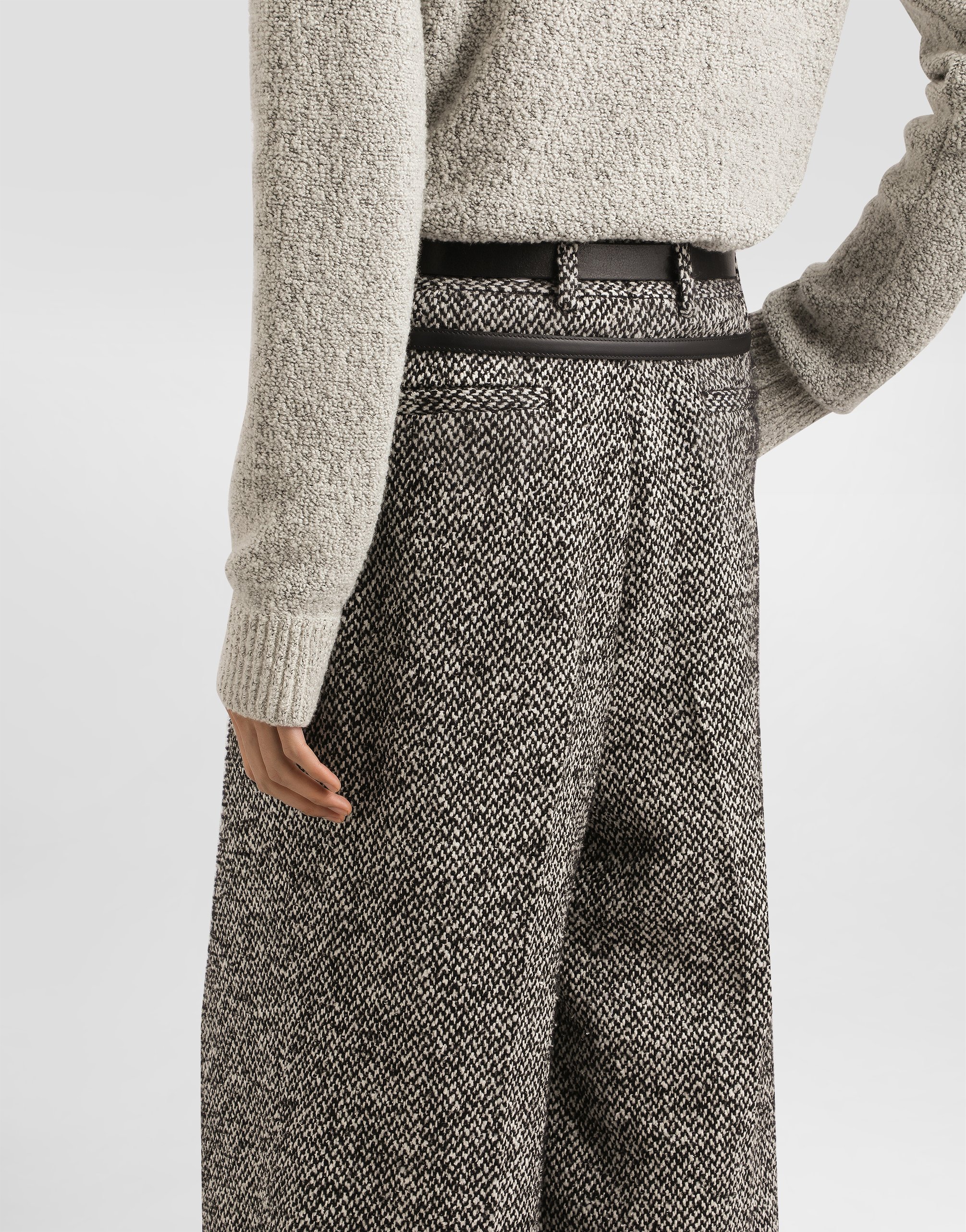 Wool blend dotted trousers