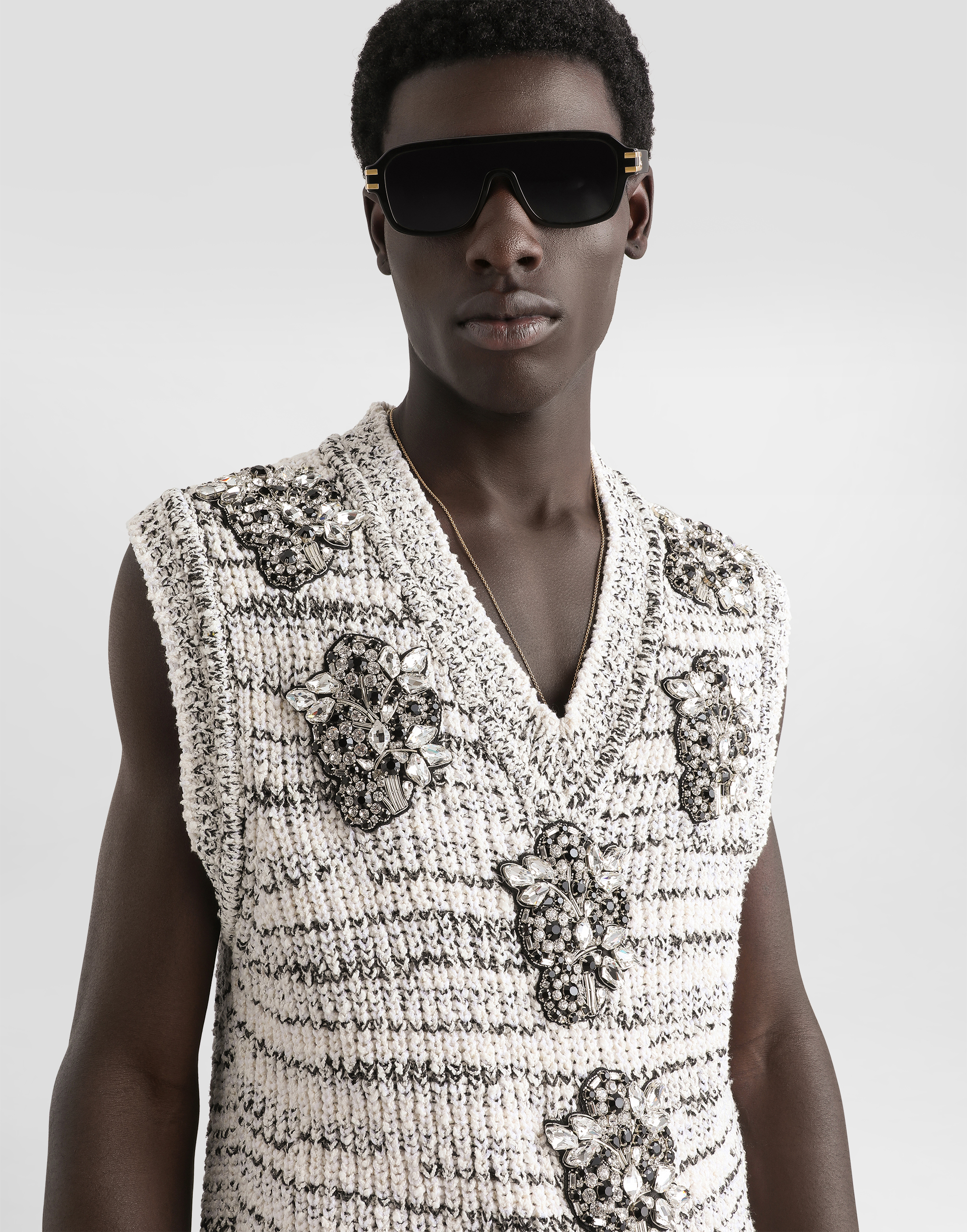 Dolce & Gabbana Intarsia Pullover Vest In Multi