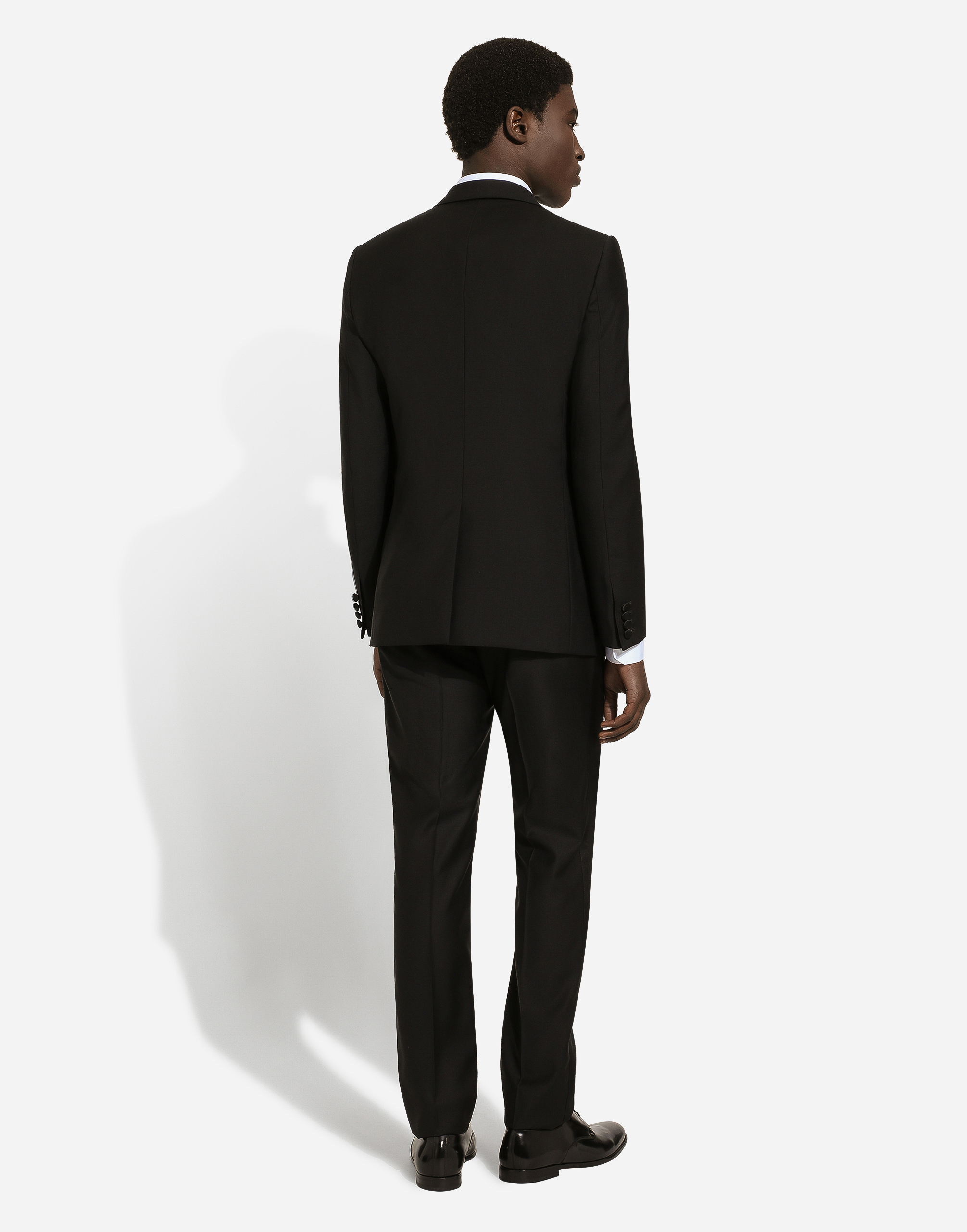 Dolce & Gabbana Single-breasted Martini-fit Jacket With Embroidered Lapels In Black