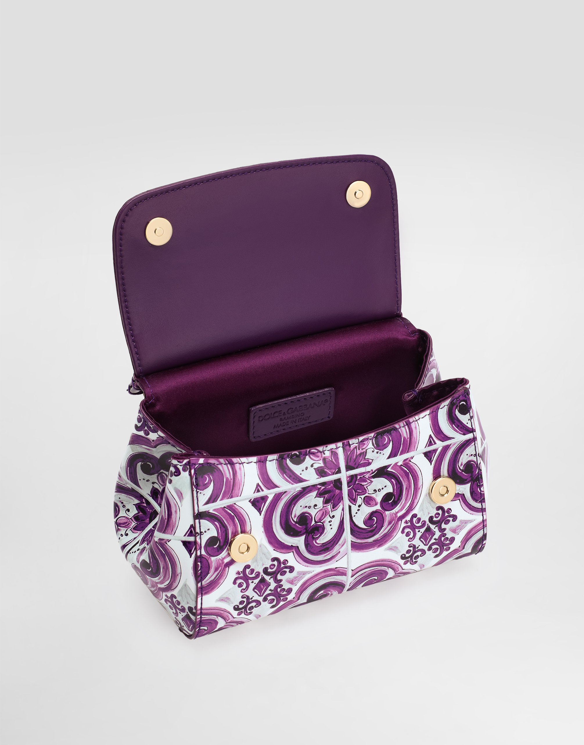 Dolce & Gabbana Majolica-print Sicily Handbag In Polished Calfskin