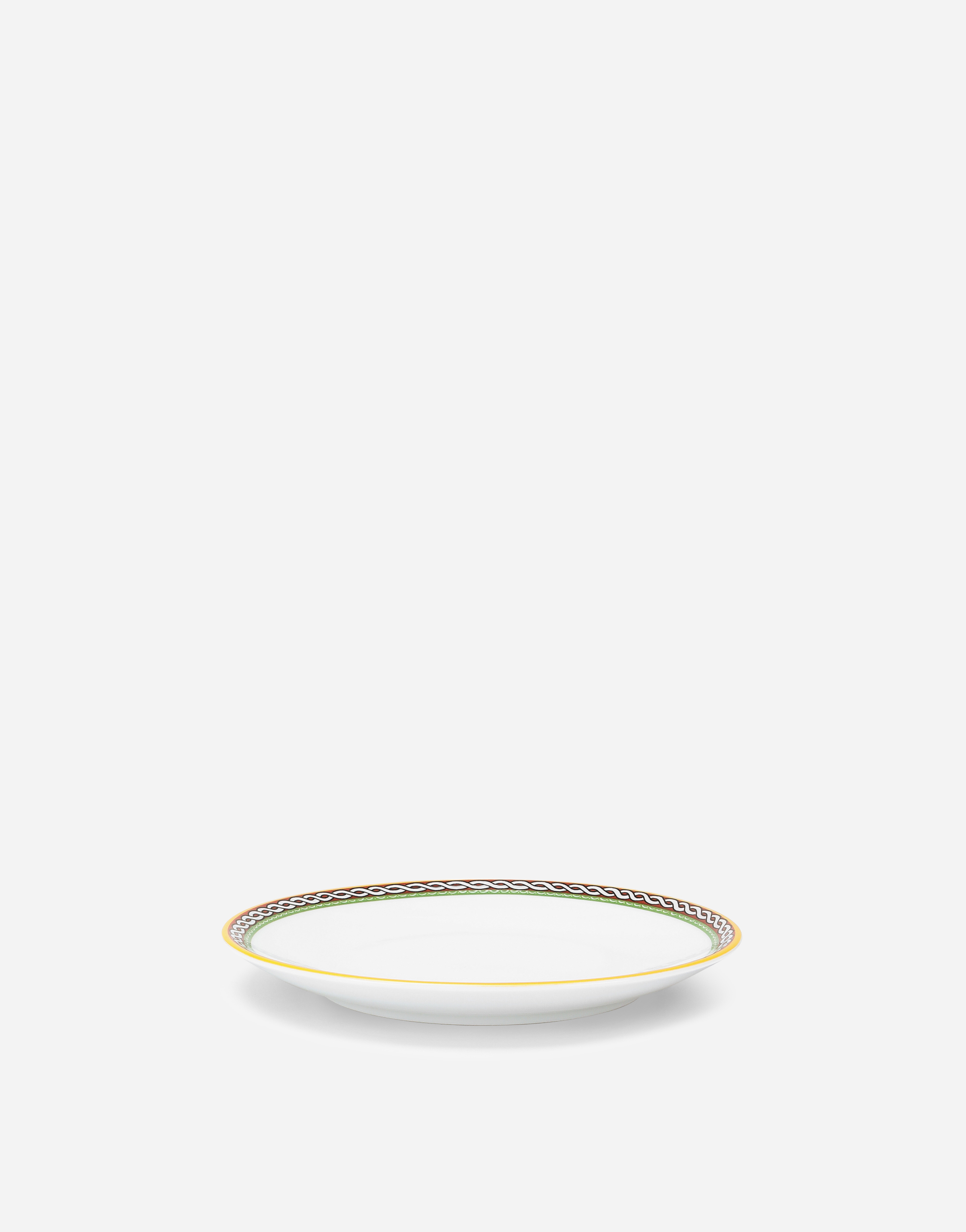 Dolce & Gabbana Set 2 Porcelain Dessert Plates In Multicolor