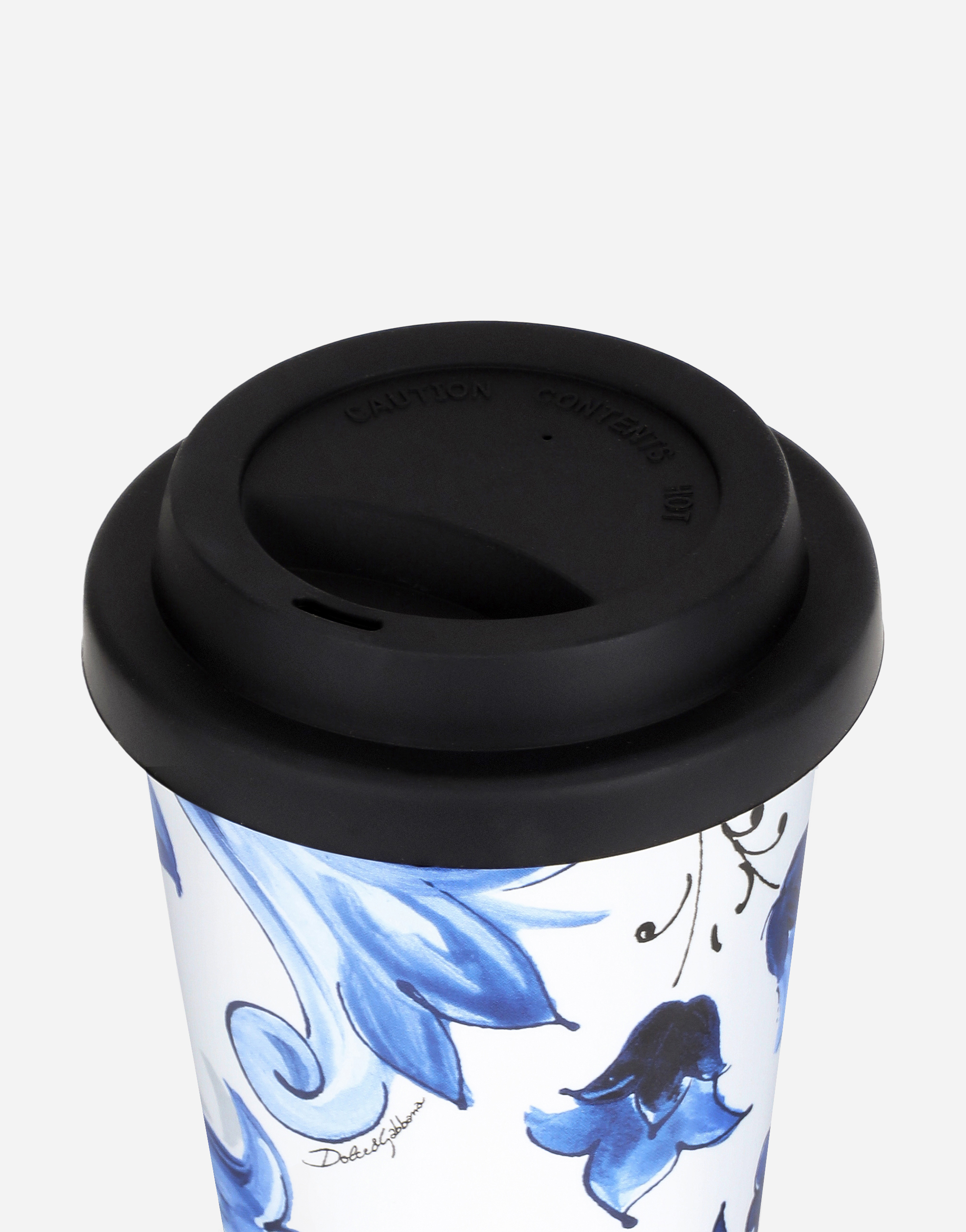 Dolce & Gabbana Ceramic Travel Mug In Blue