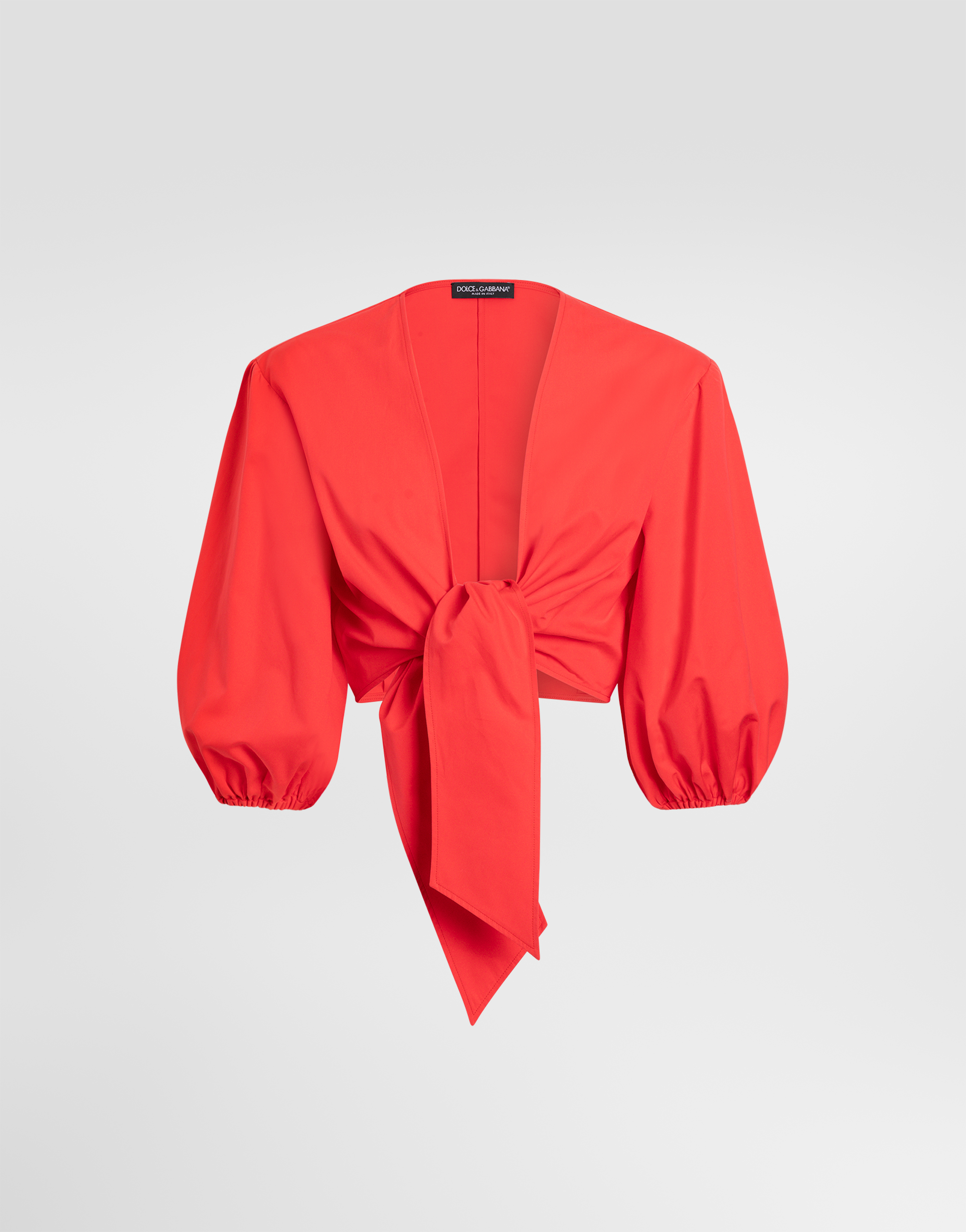Orangeのウィメンズ コットン ポプリン トップ | Dolce&Gabbana®