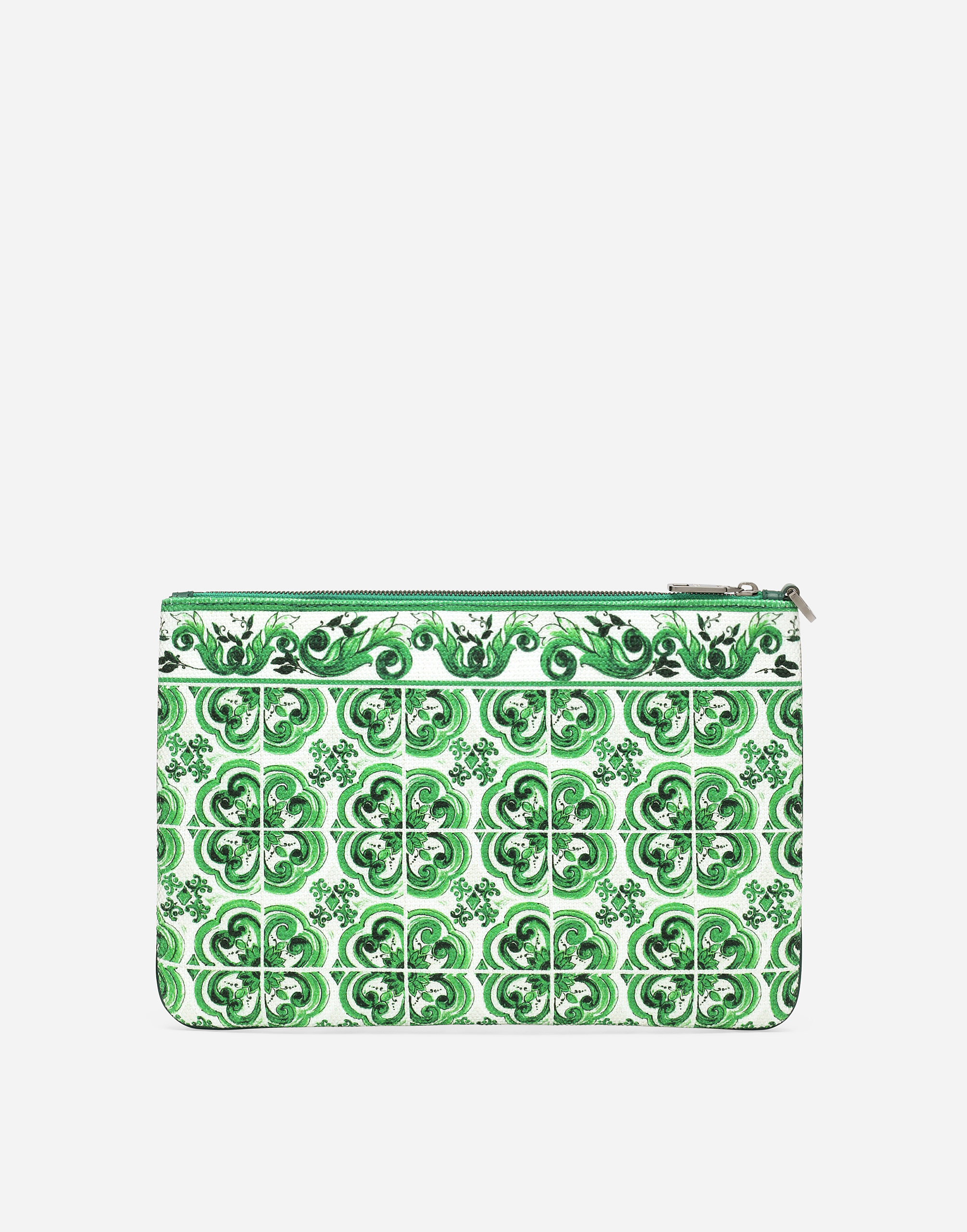 Dolce & Gabbana Majolica-print Canvas Pouch In Print