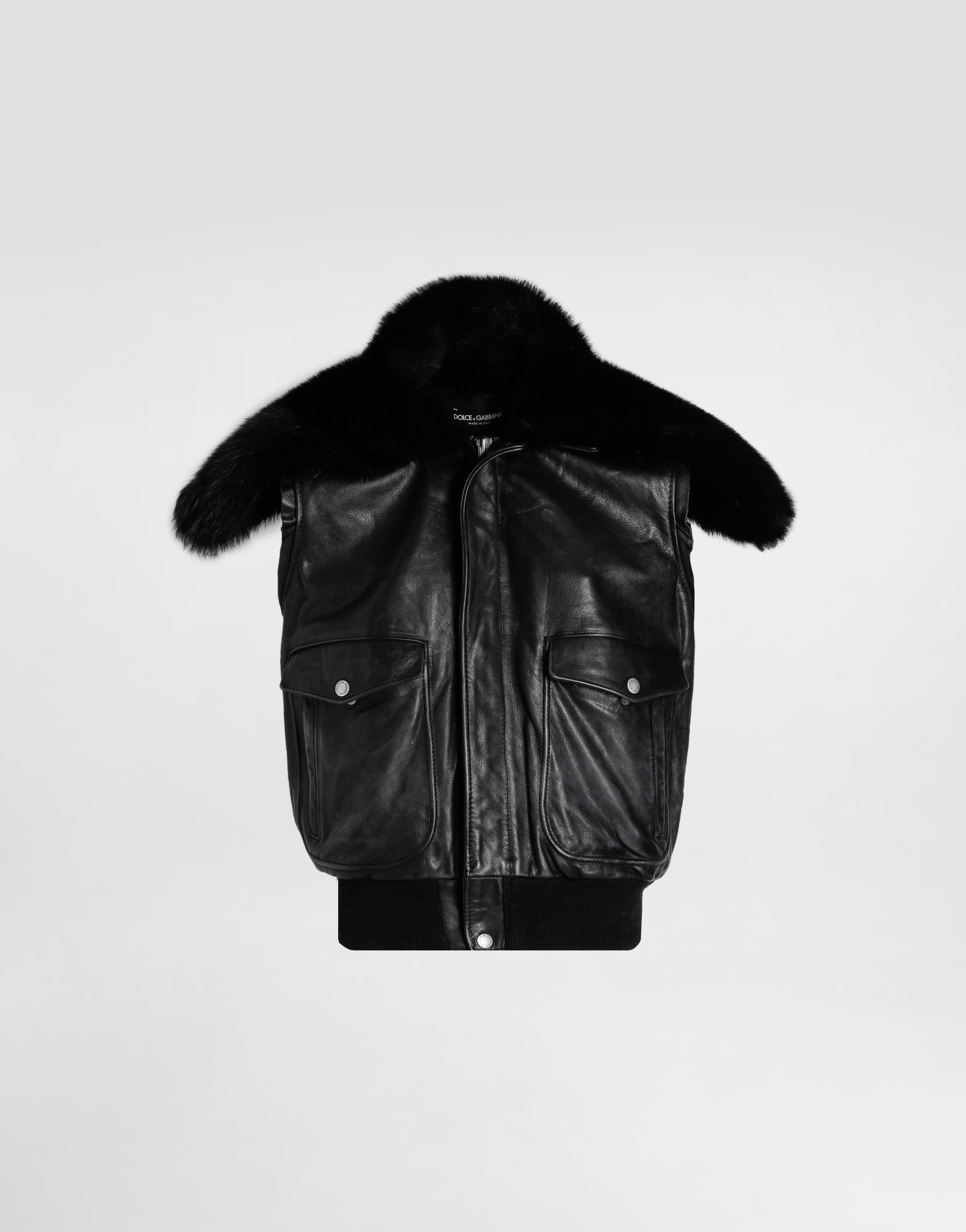 Dolce & Gabbana Vintage Leather Jacket In Black