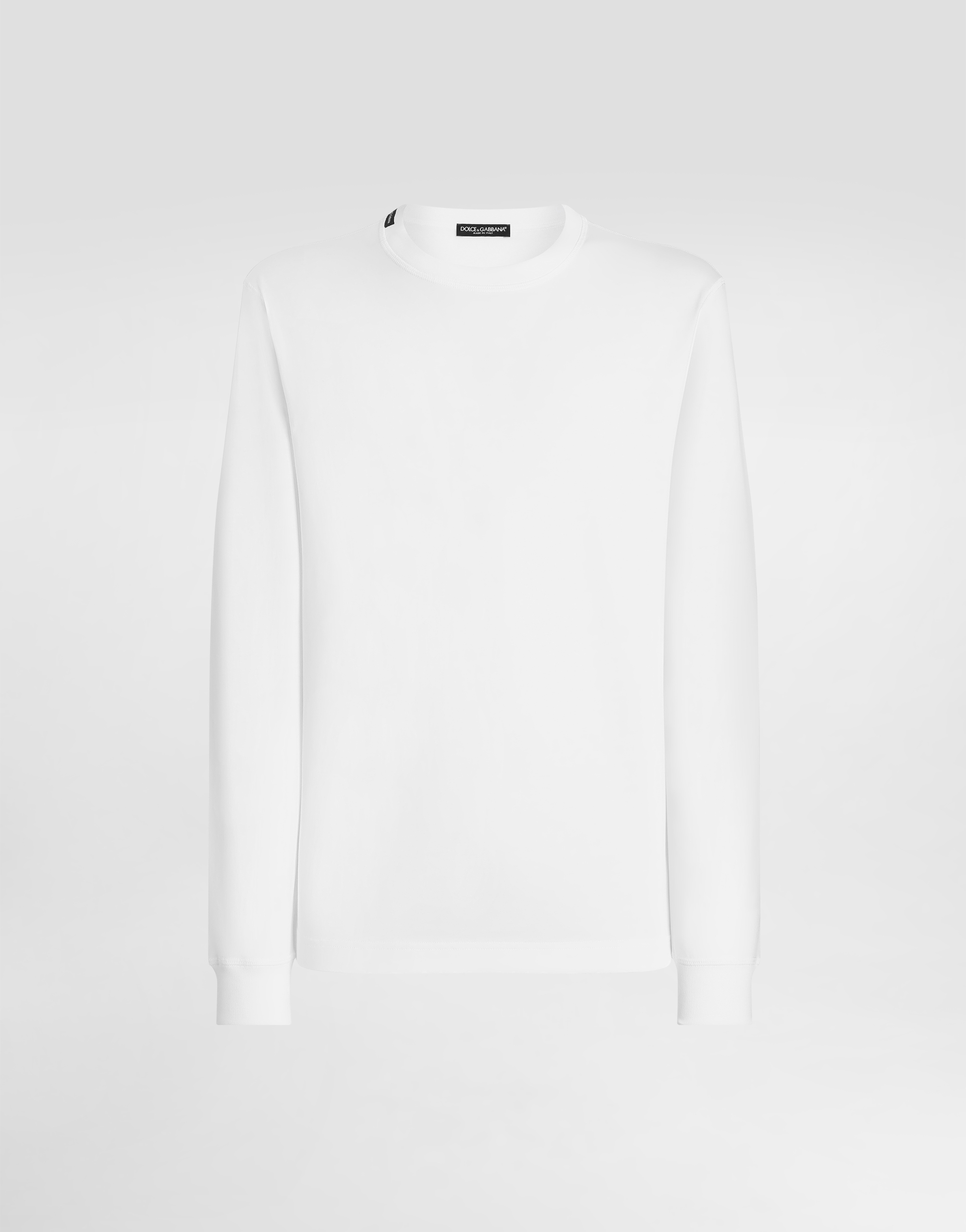 Long sleeve cotton t-shirt in White for Men | Dolce&Gabbana®
