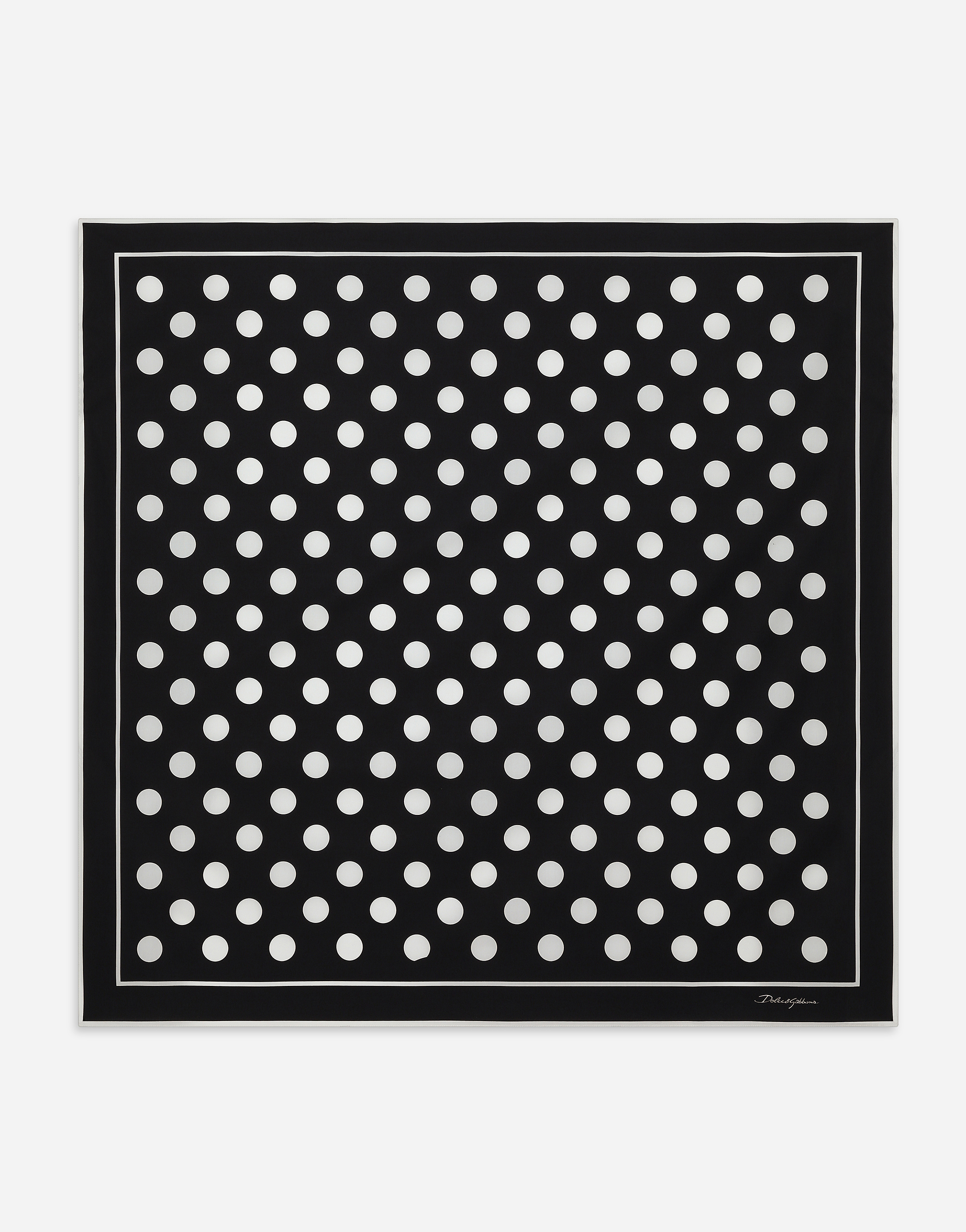 Dolce & Gabbana Dolce&gabbana Polka Dot Square Cotton Scarf In Print
