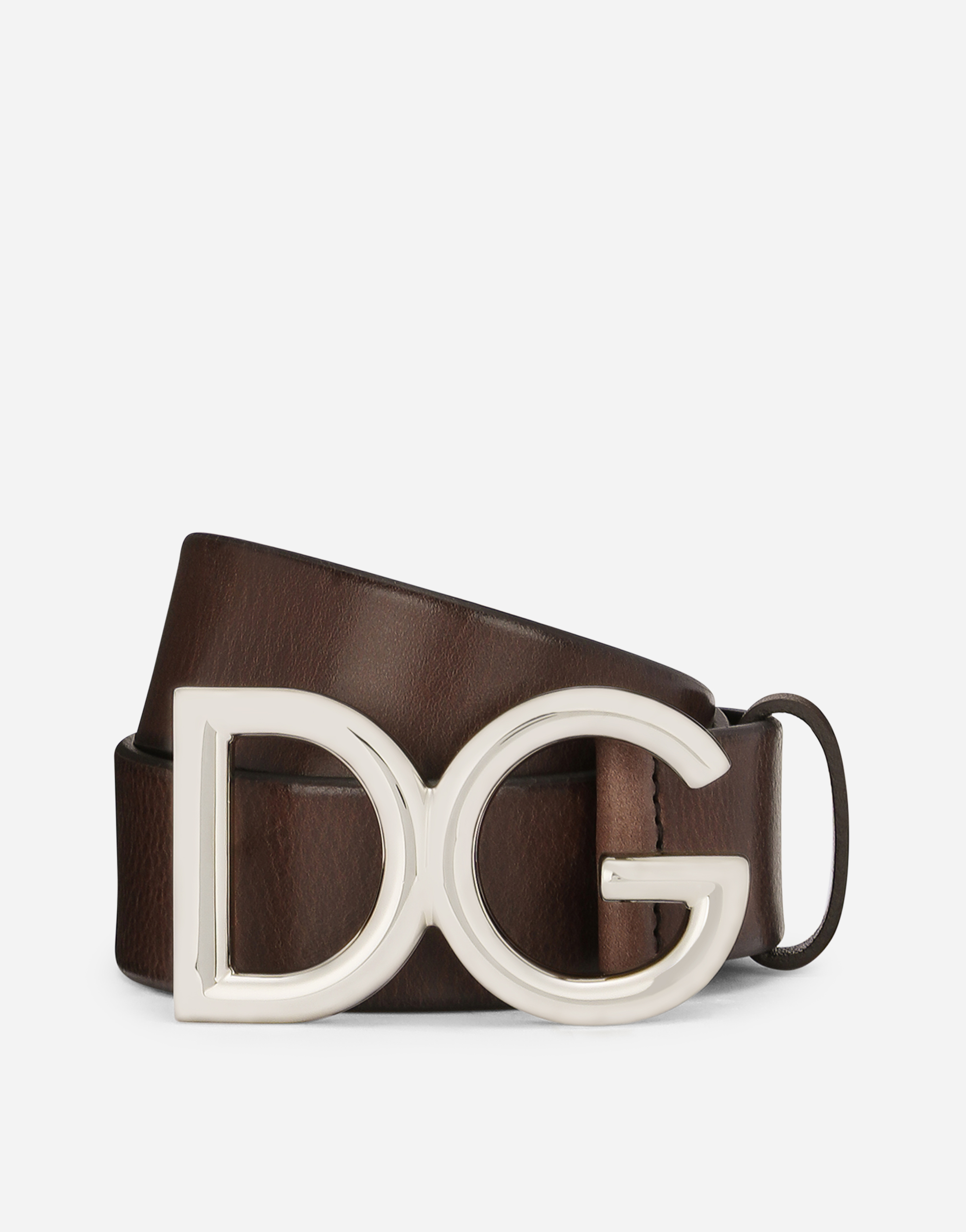【希少】DOLCE&GABBANA ベルト　レザー　デカロゴ　ブラウン ブラウンのメンズ ベルト レザー DGロゴ | Dolce&Gabbana®