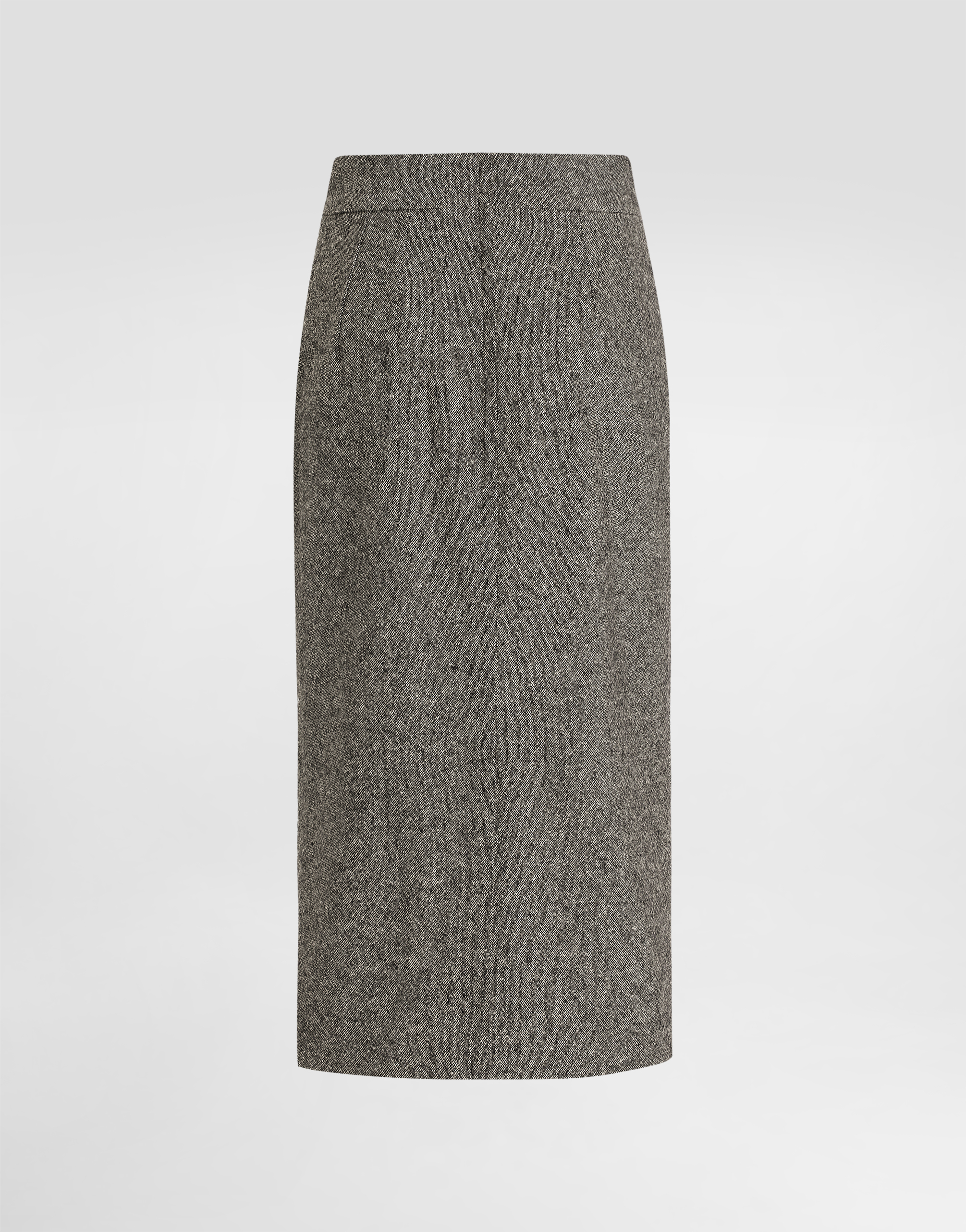 Dolce & Gabbana Women Midi Skirt With Textured Knit In Gray