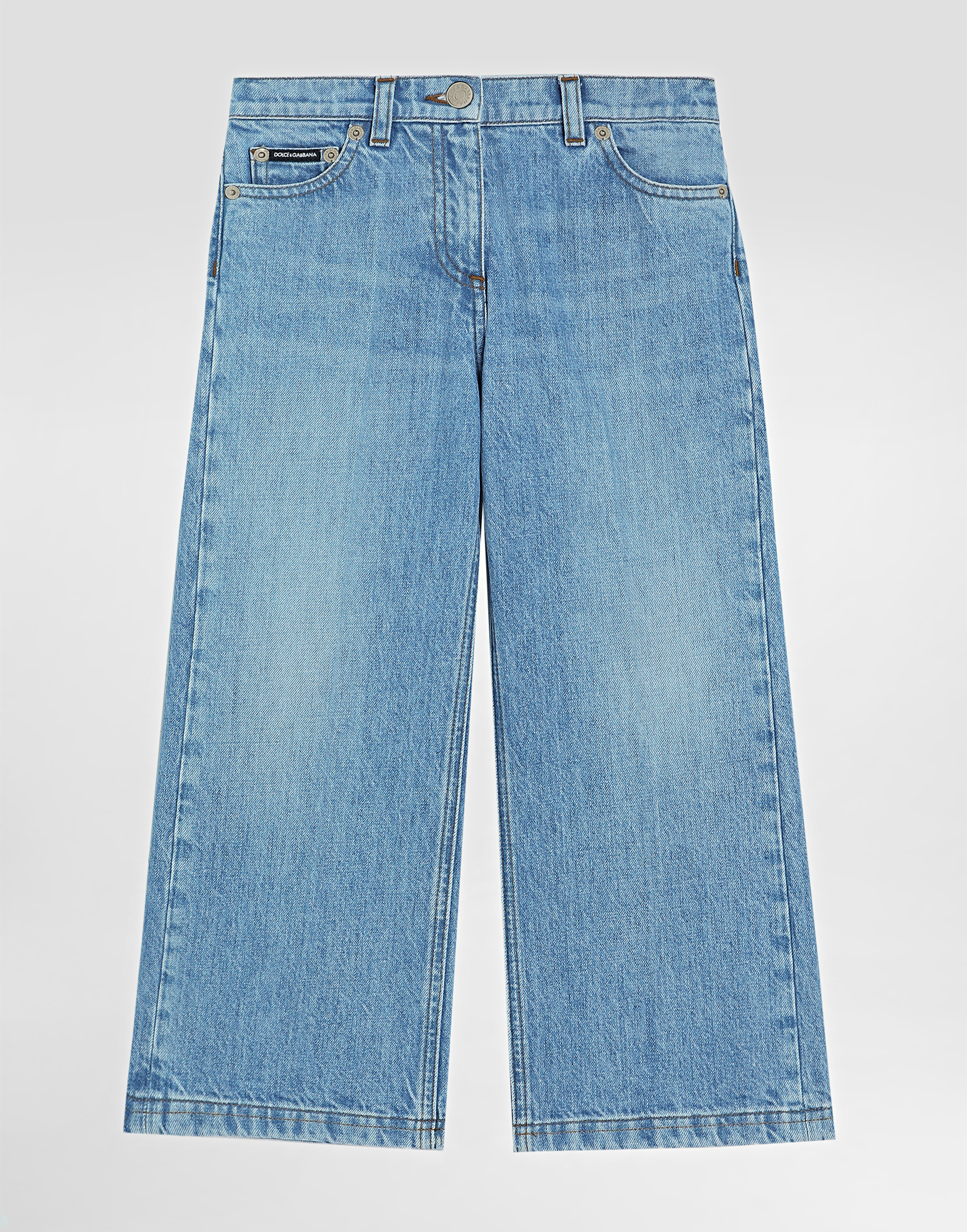Dolce & Gabbana 5-pocket Denim Jeans With Branded Tag - Woman Trousers And Skirts Multi-colored 12 Years