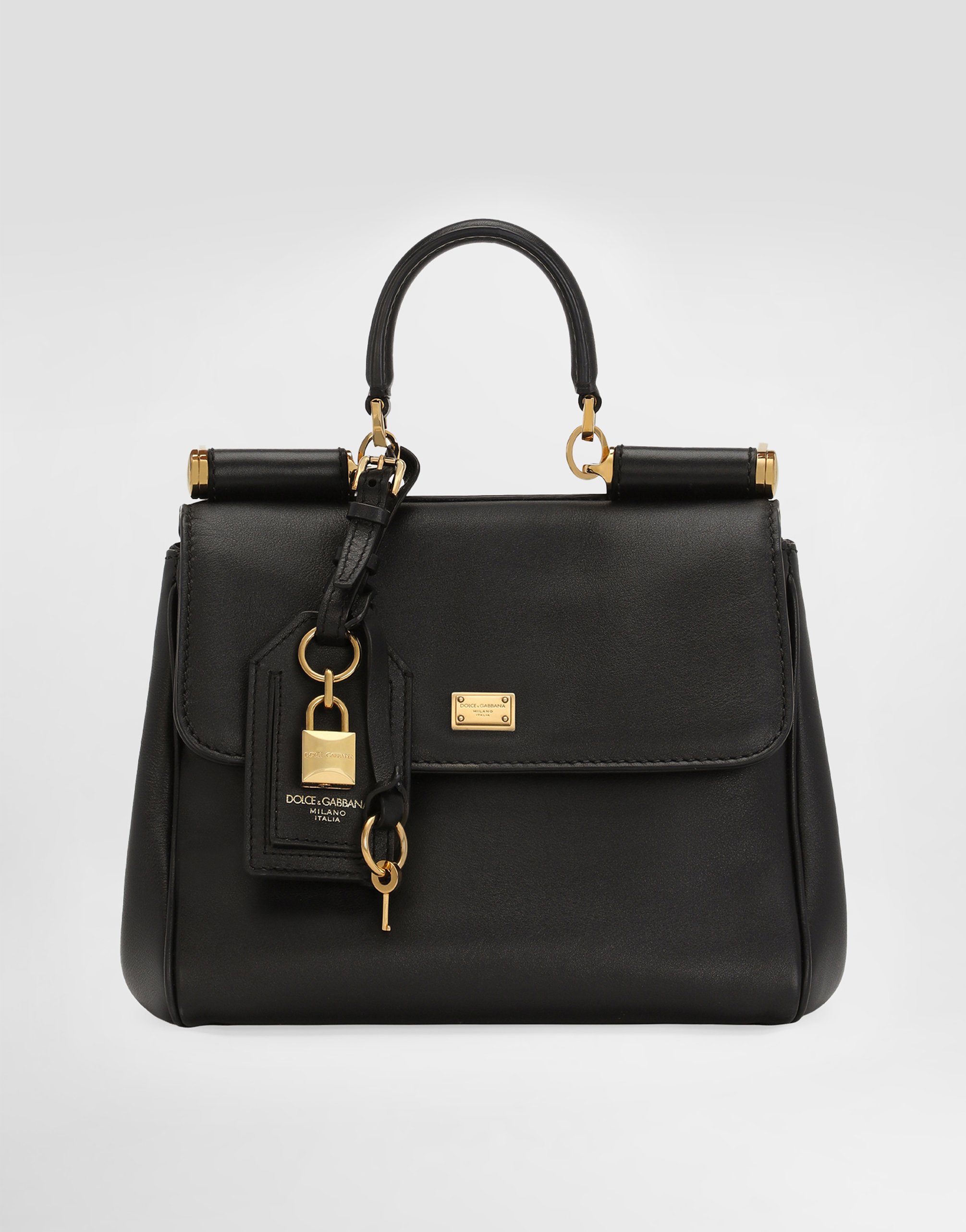 Dolce & Gabbana My Sicily Handbag In Plongé Calfskin - Woman Handbags Black Onesize