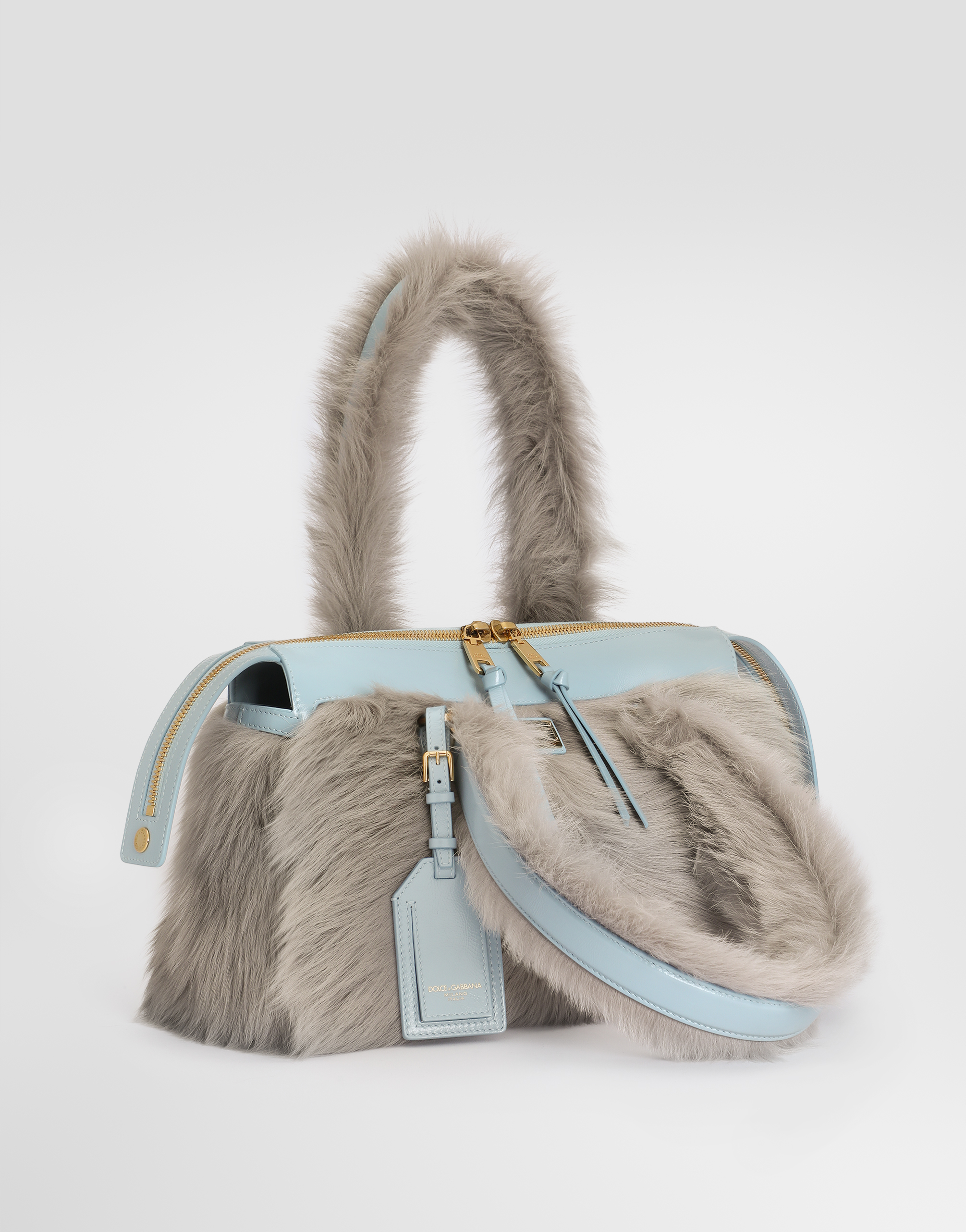  Dolce & Gabbana Vittoria Shoulder Bag In Shearling And Calfskin - Femme Sacs à épaule Et à Bandoulière Multicolor Onesize 