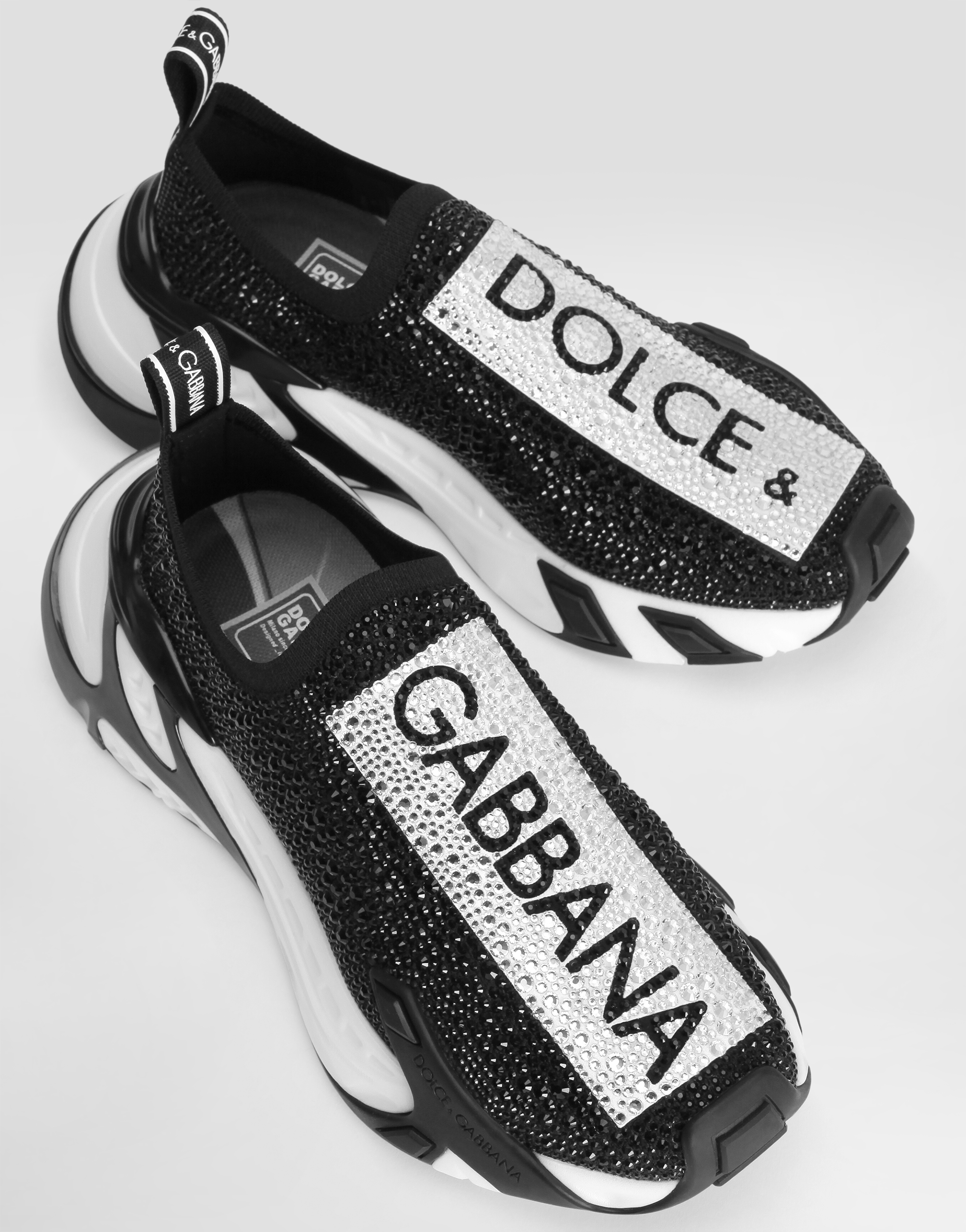 Fast sneakers with fusible rhinestones