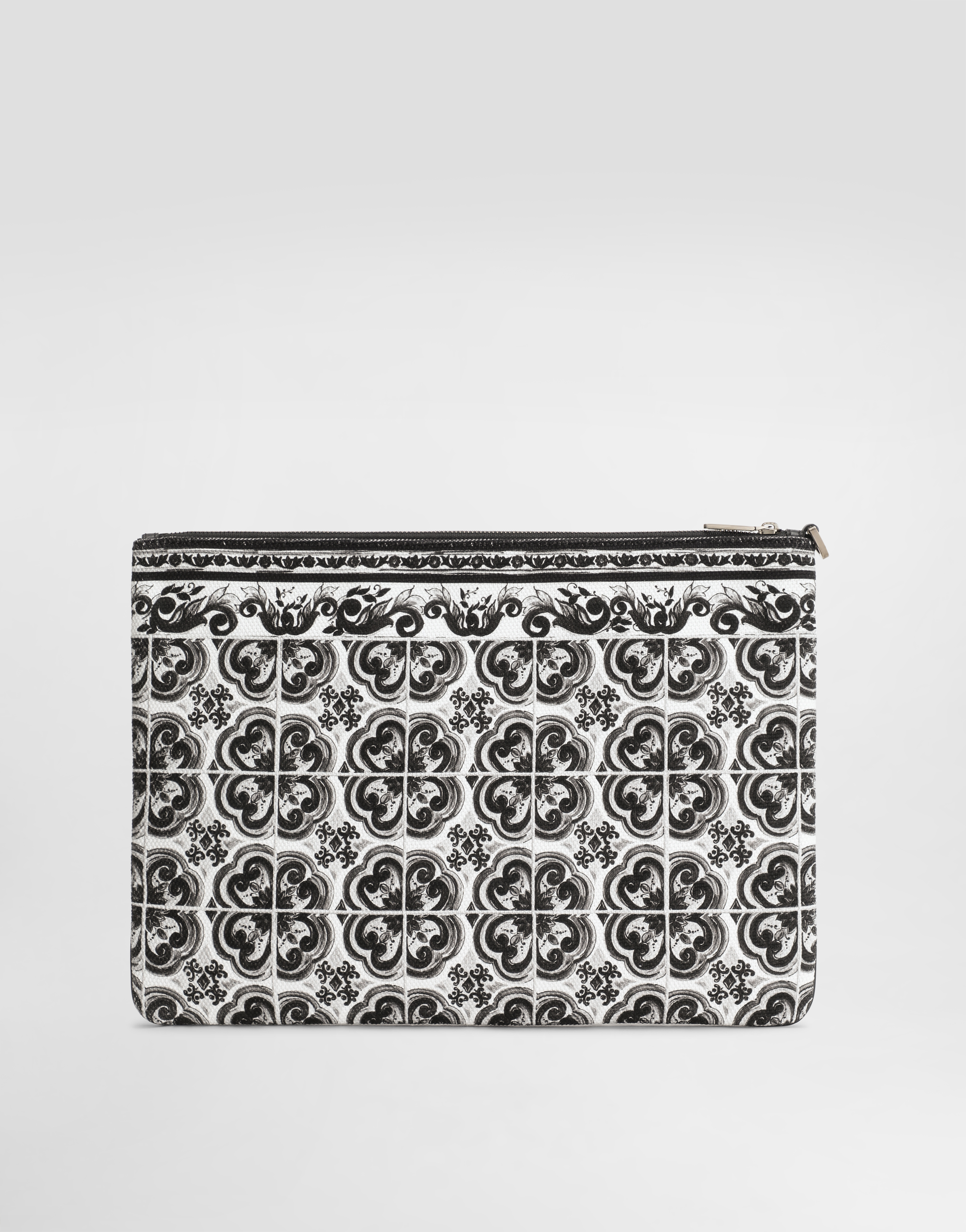 Dolce & Gabbana Majolica-print Canvas Clutch Bag