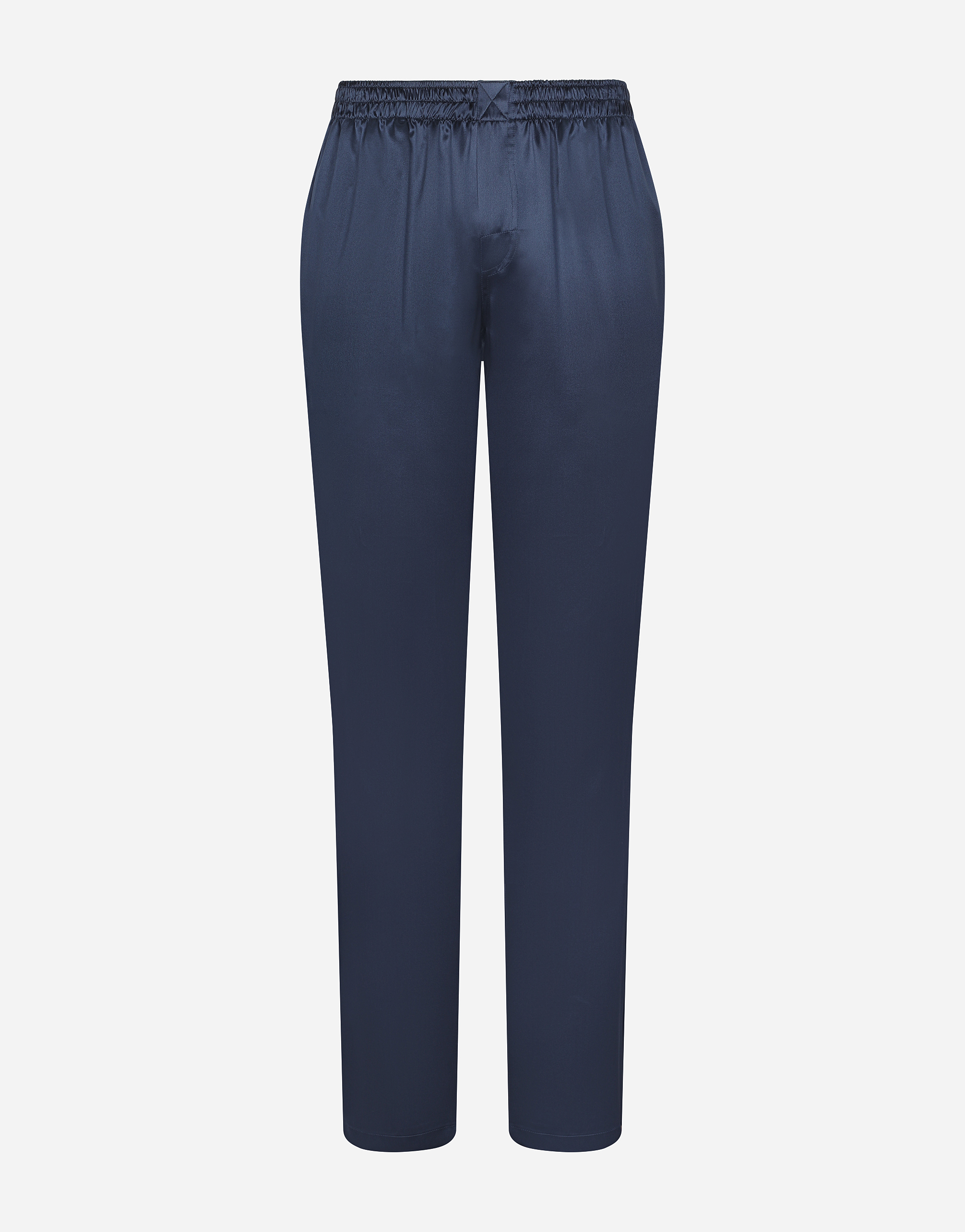 Dolce & Gabbana Silk Satin Pants - Man Pants And Shorts Blue Silk