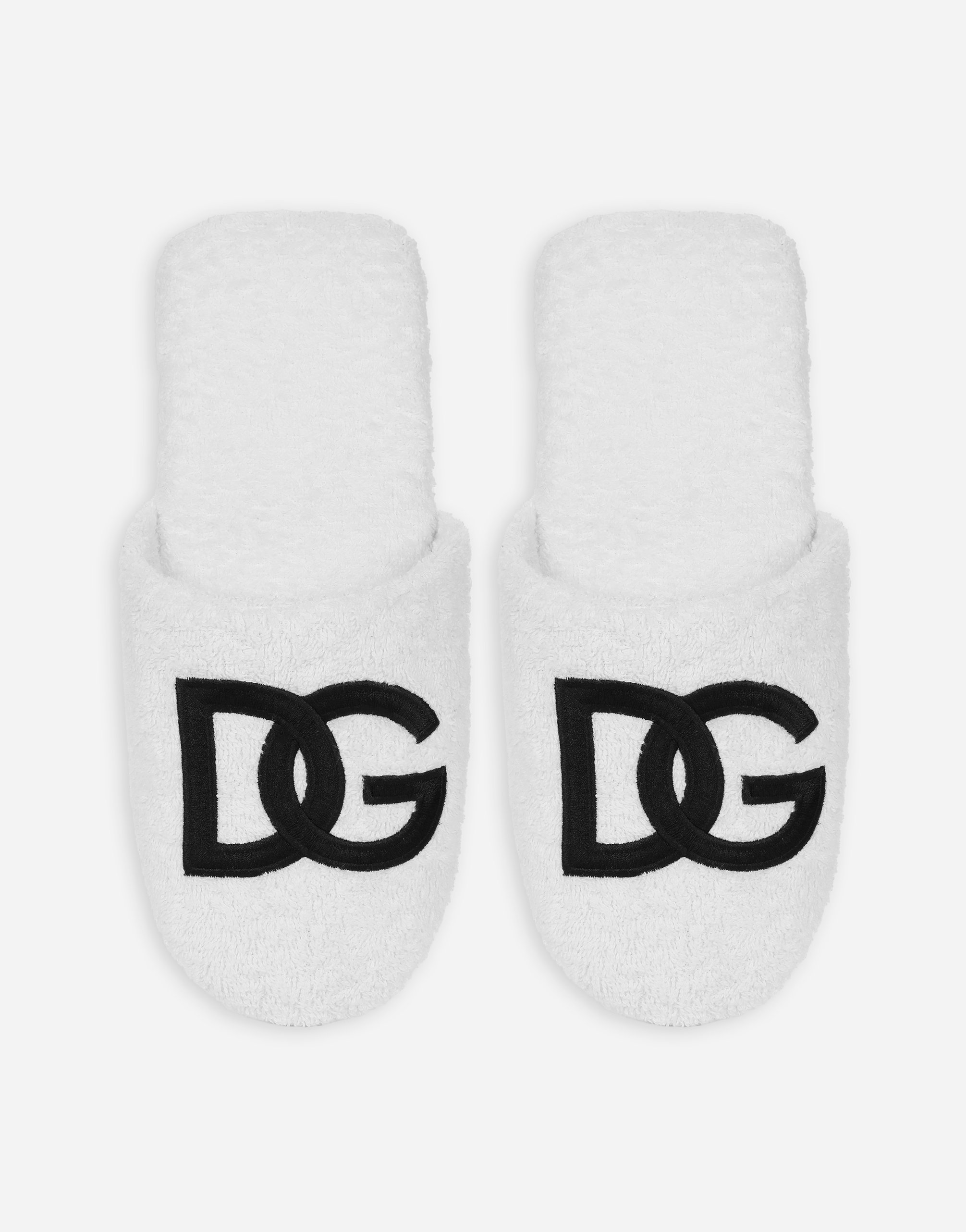 Shop Dolce & Gabbana Embroidered Terry Cotton Slippers In Multicolor