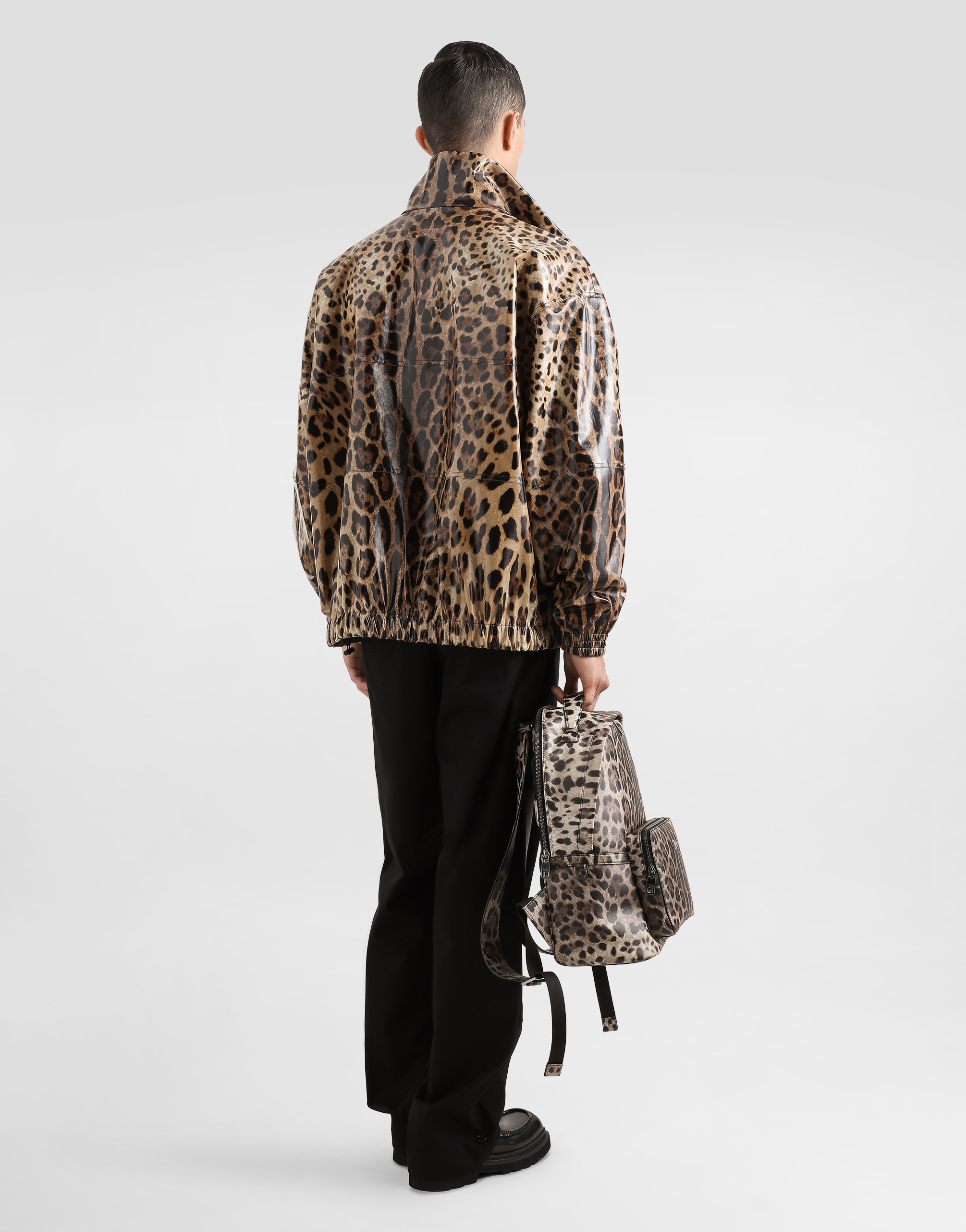Dolce & Gabbana Technical Fabric Bomber Jacket With Tag In Print