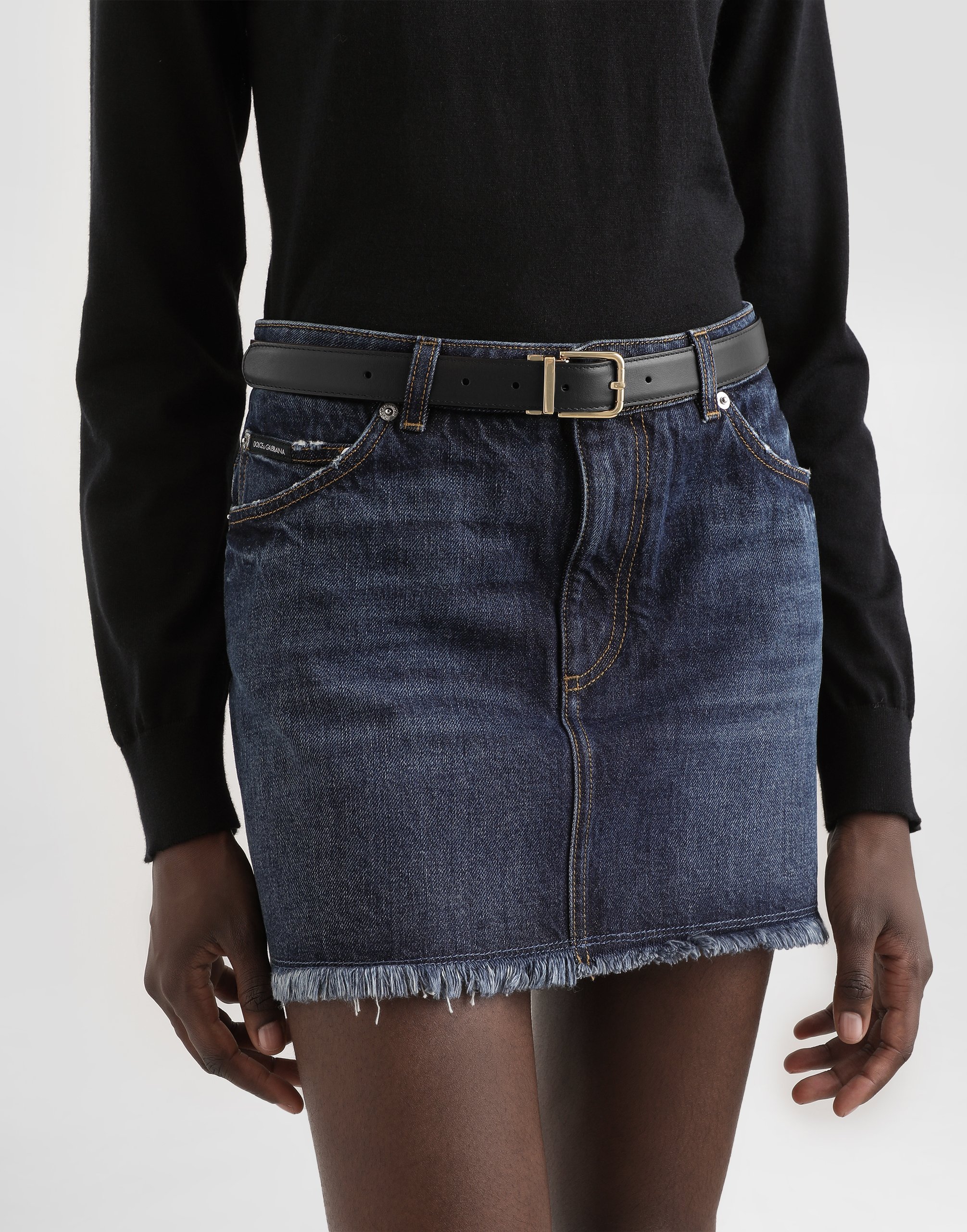 Dolce & Gabbana Minigonna In Denim In Blue