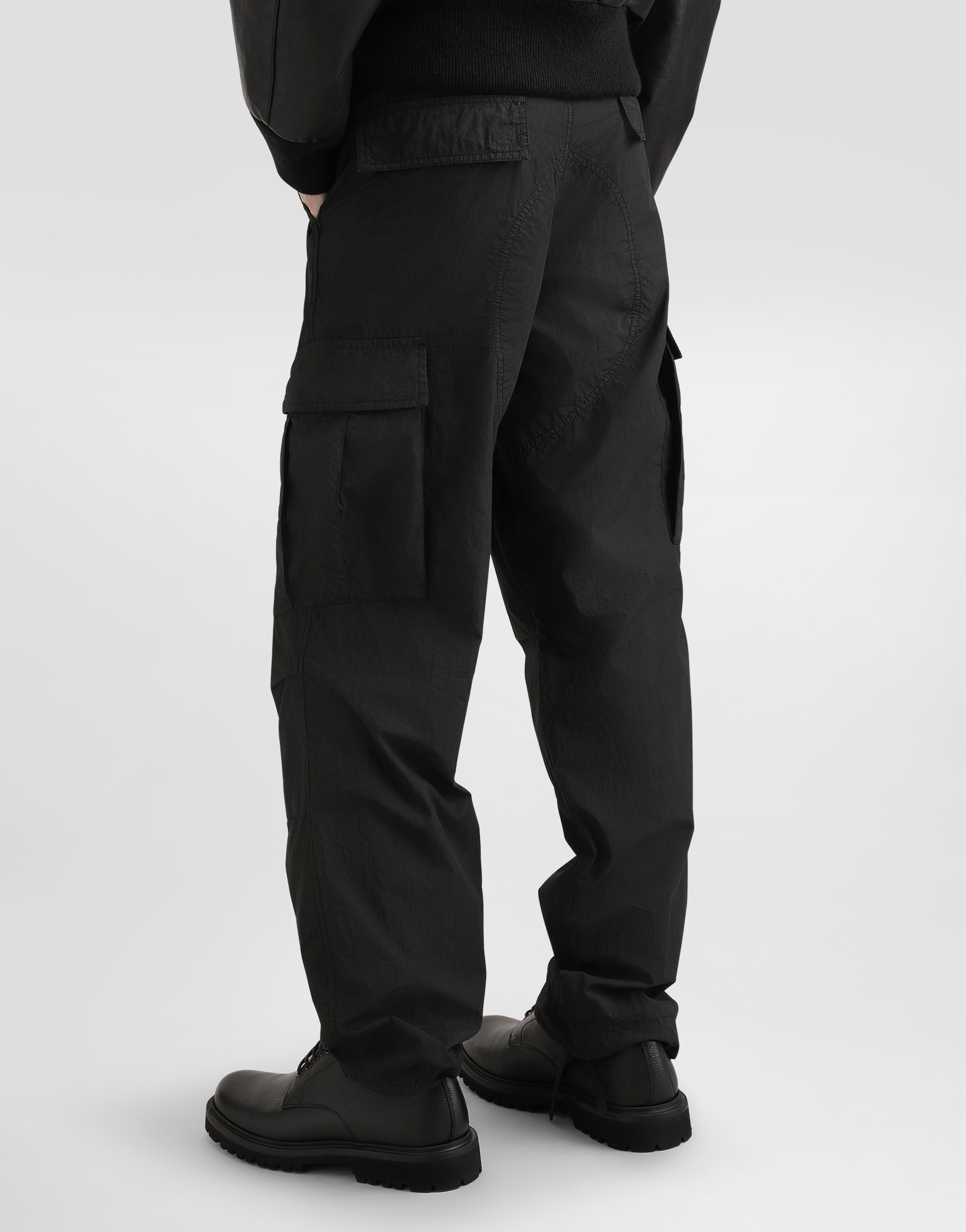 Dolce & Gabbana High-waist Cargo Trousers In Black