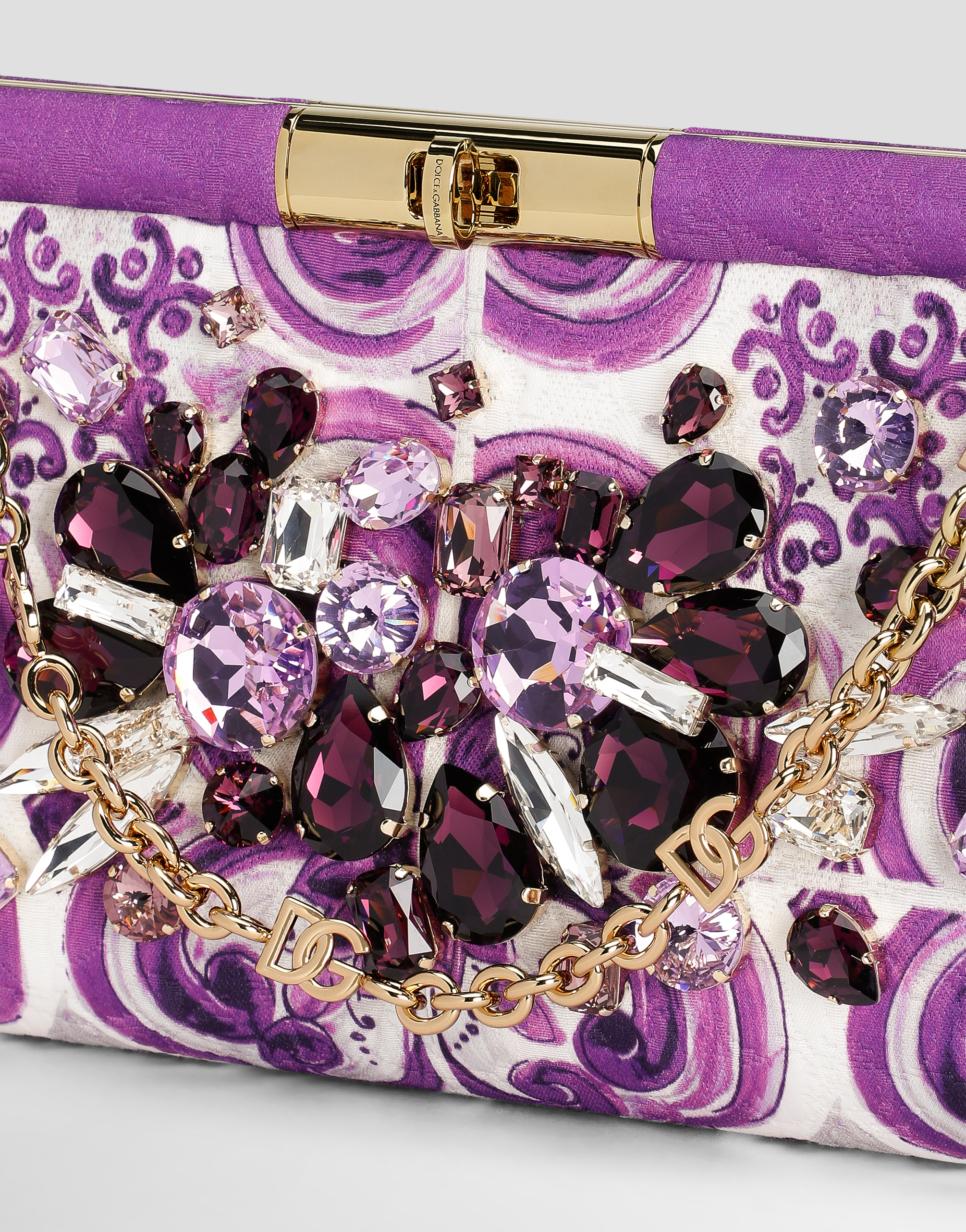 Brocade-print embroidered Marlene shoulder bag