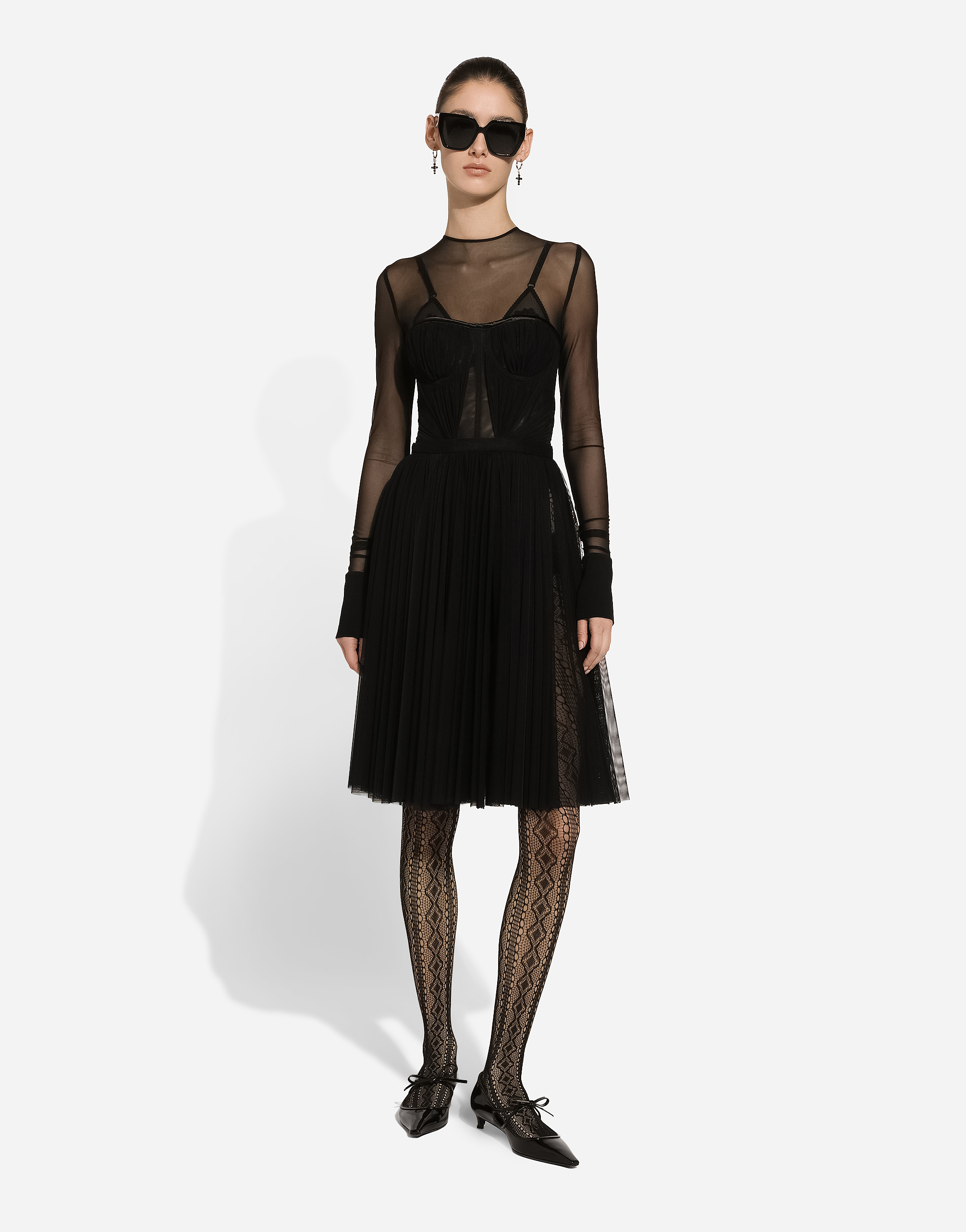 Dolce & Gabbana Long-sleeved Dress In ブラック