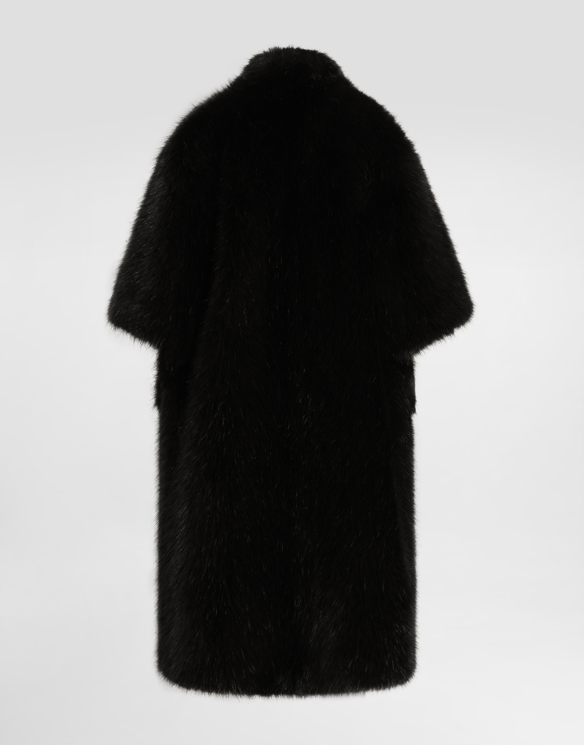Dolce & Gabbana Faux Fur Coat In Black