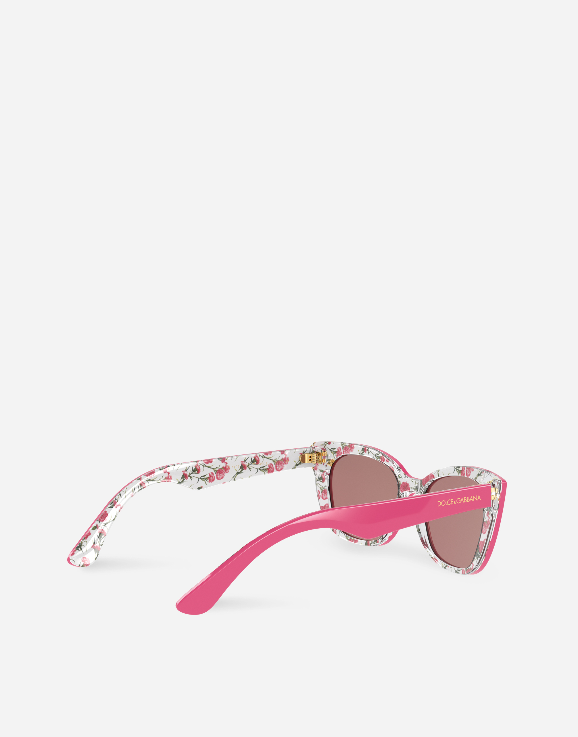 Shop Dolce & Gabbana Happy Garden Sunglasses In Pink On Flowers Print