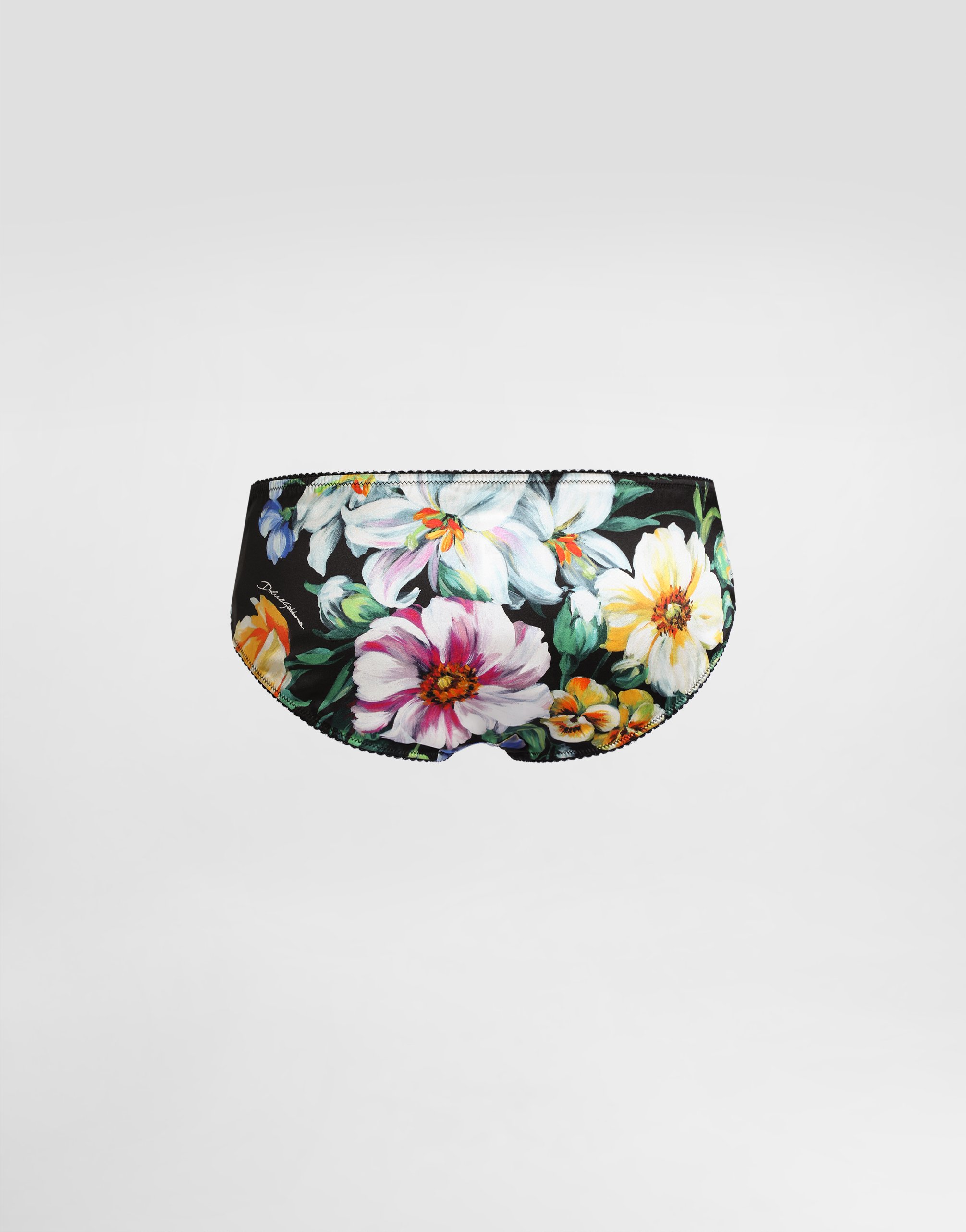 DOLCE & GABBANA FLORAL-PRINT SATIN PANTIES