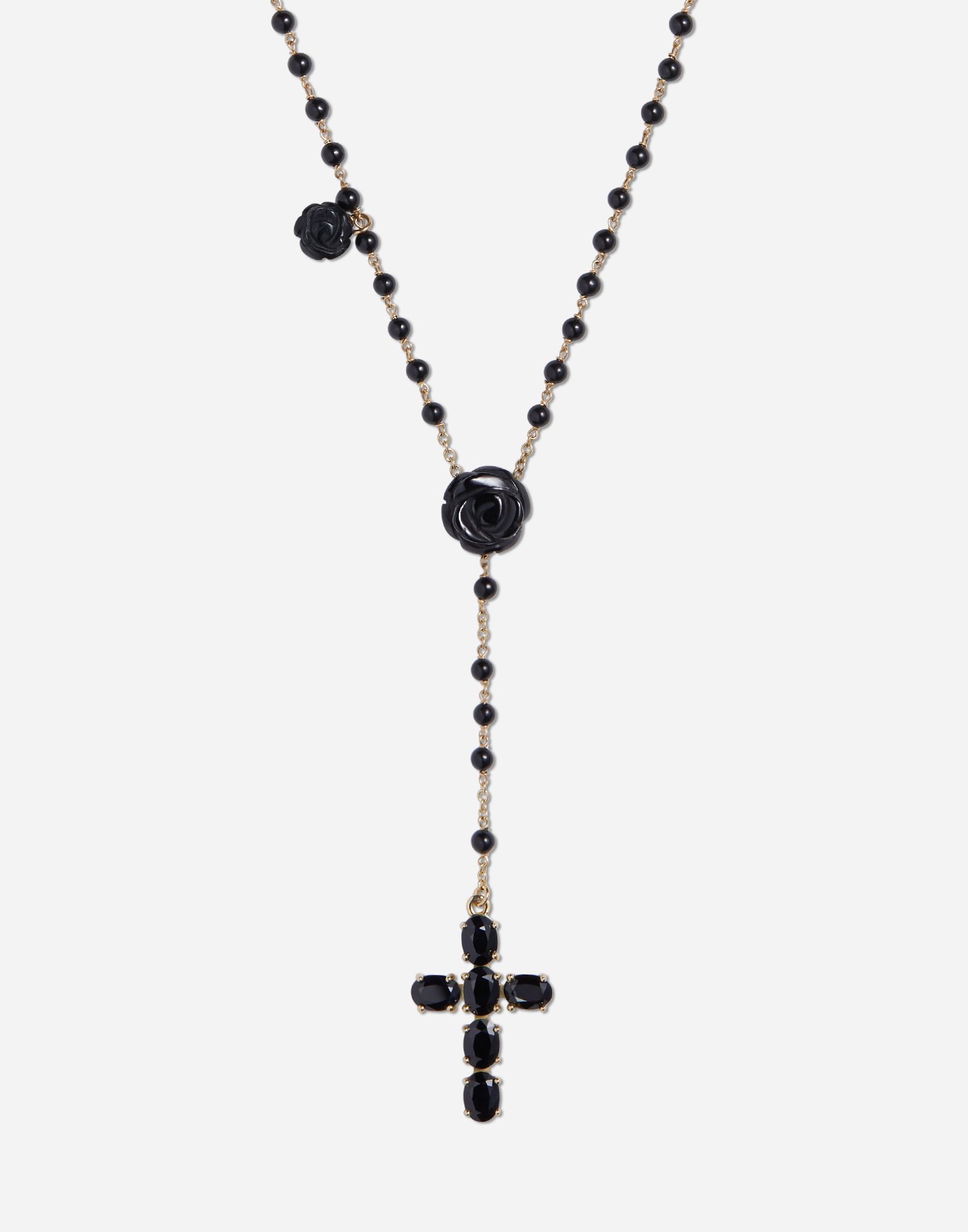 Dolce & Gabbana Tradition Rosary In Yellow Gold With Black Sapphires Gold Female Onesize In Gold