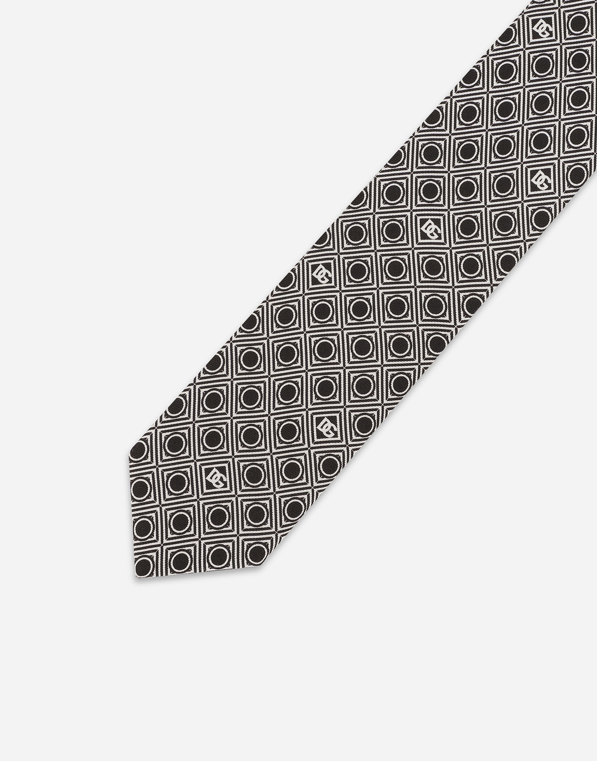  Dolce & Gabbana Dolce & Gabbana Silk Jacquard Tie With Micro-designs And Dg Logo - Man Ties And Pocket Squares Print Onesize 