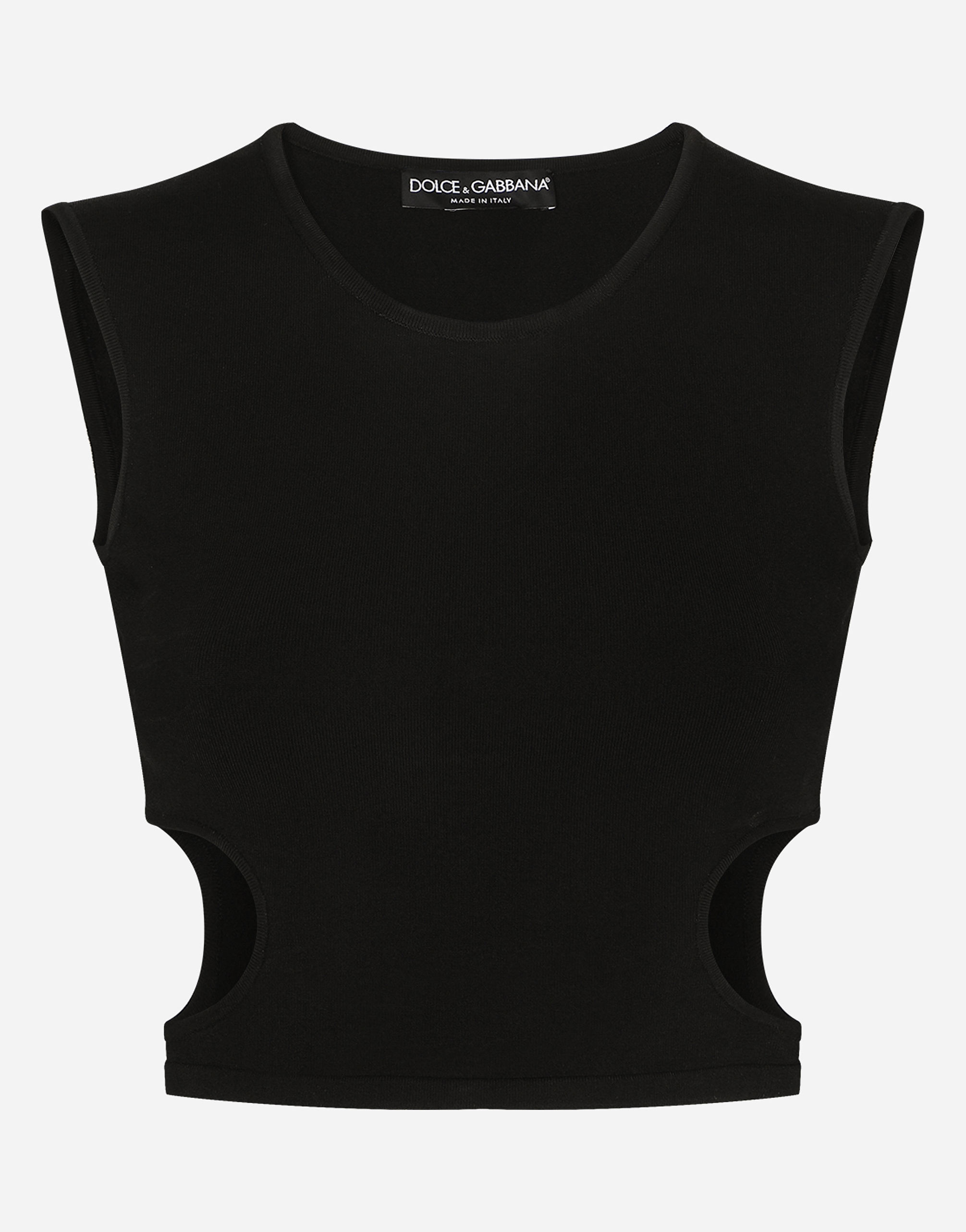 Dolce & Gabbana Viscose Top With Cut-out Sides In Black