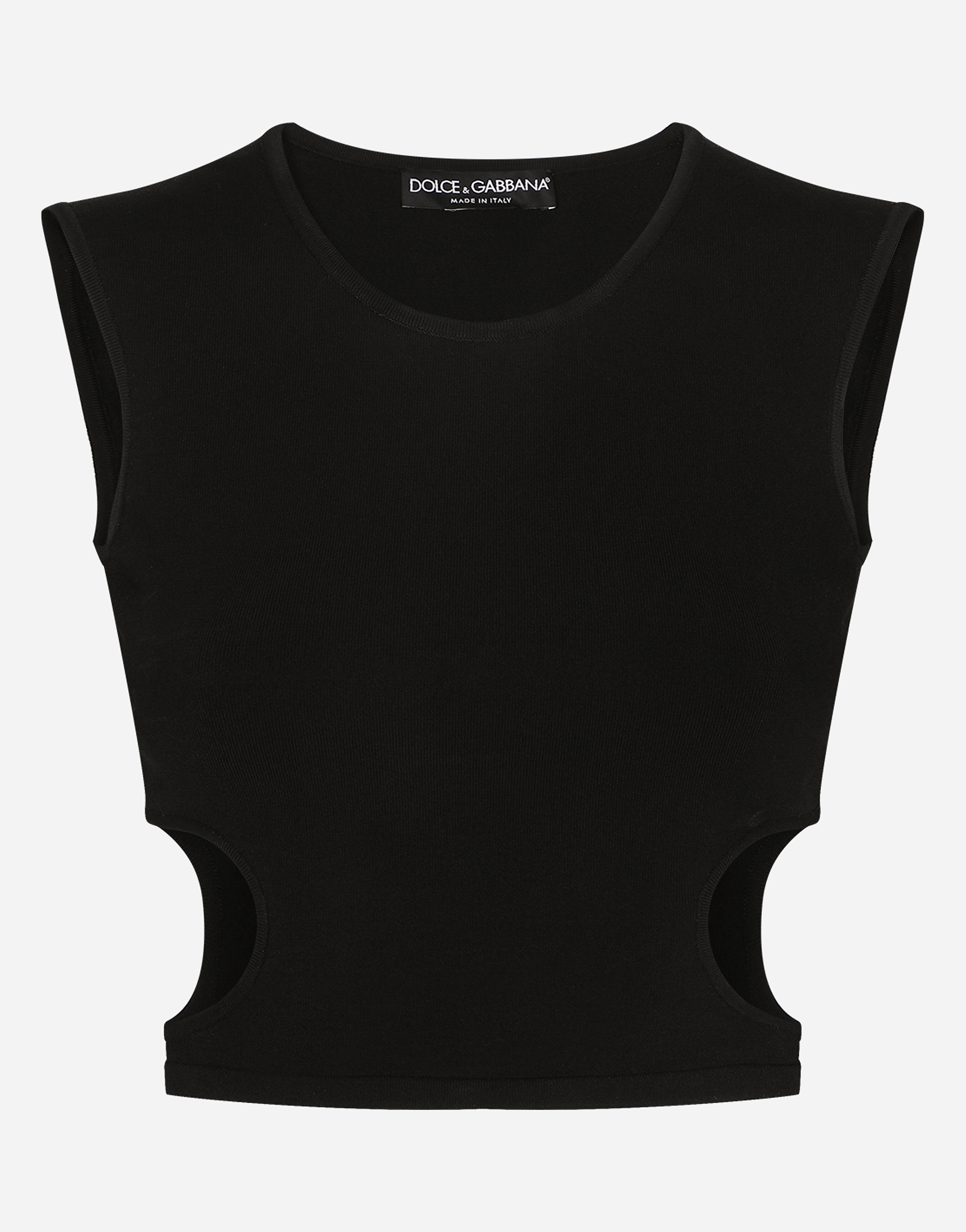 Dolce & Gabbana Viscose Top With Cut-out Sides In Black