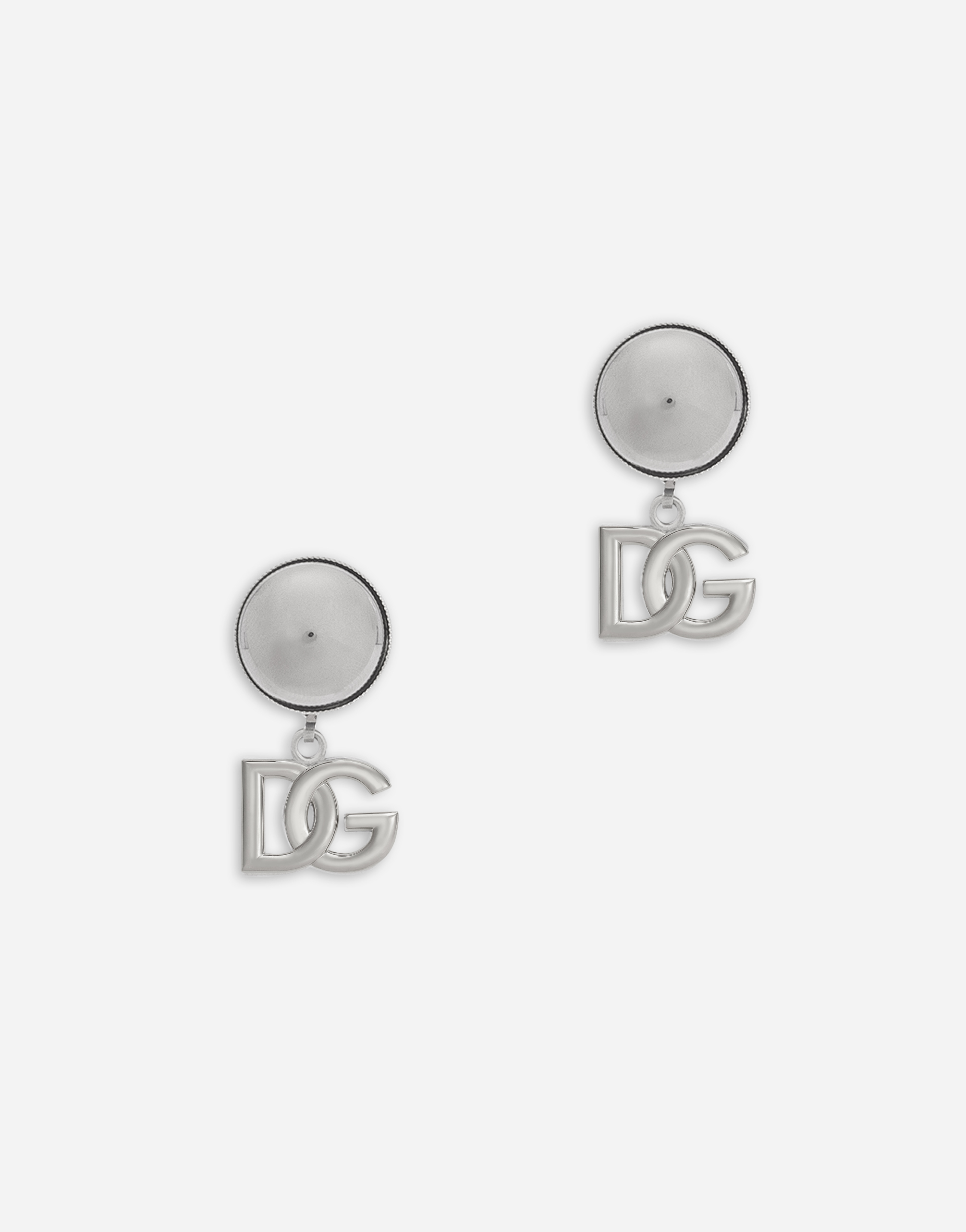 Dolce & Gabbana Clip-on Earrings With Dg Logo In Silver